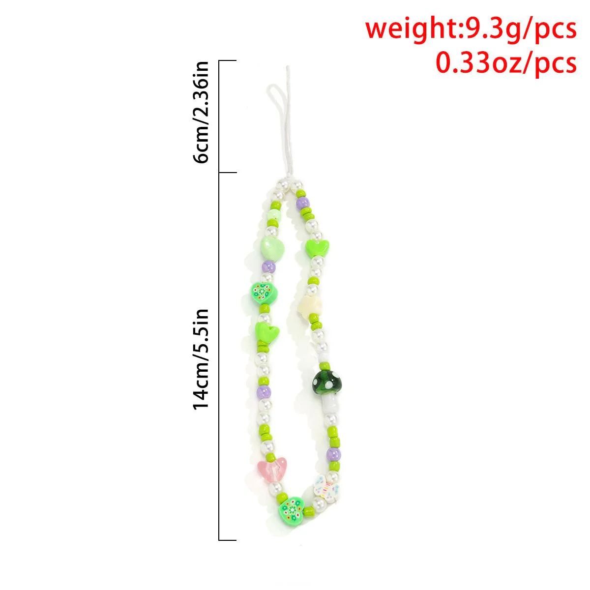 Star Mushroom Beads Phone Charm - Image 4
