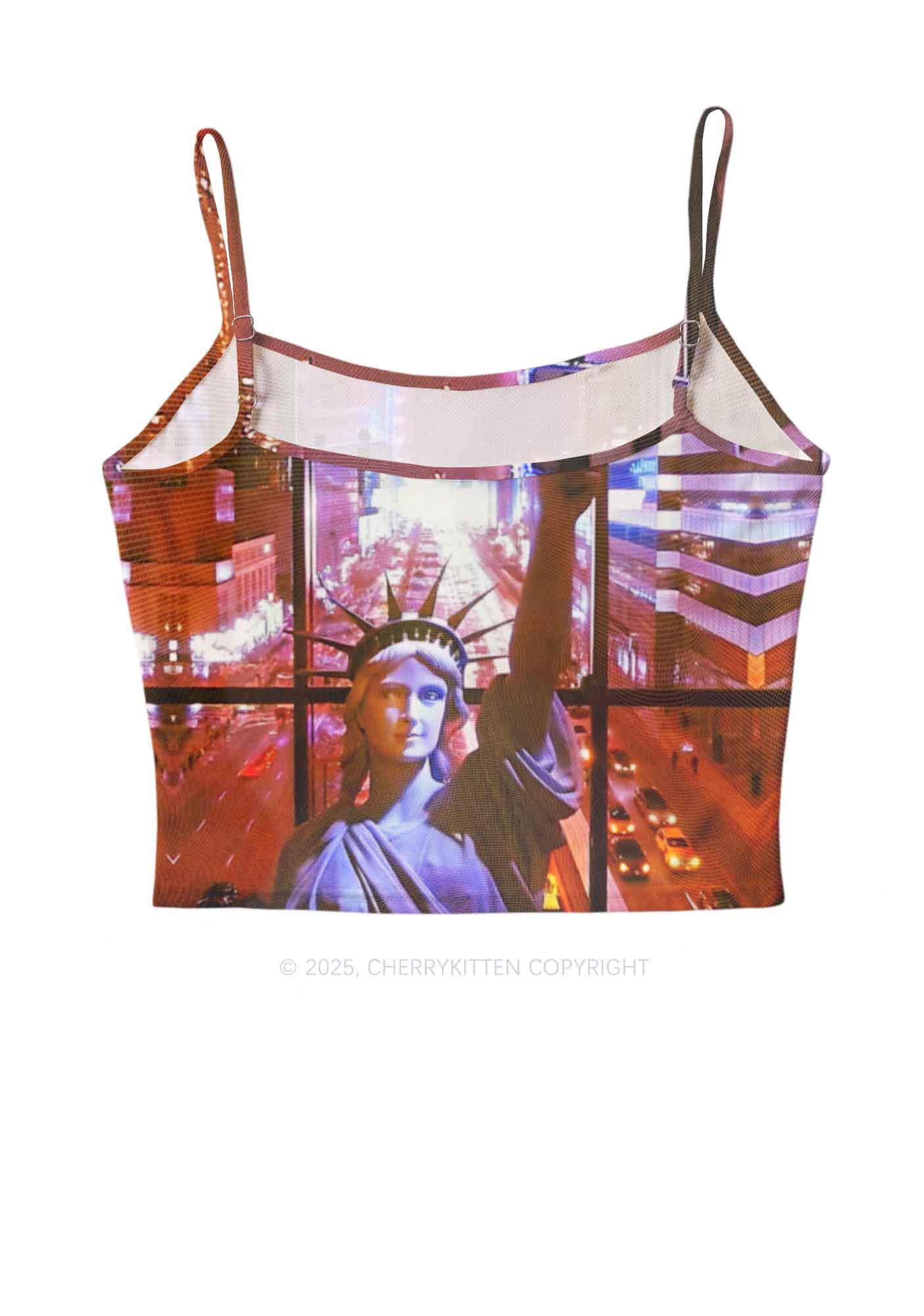 Statue Of Liberty Y2K Mesh Cami Tank Cherrykitten - Image 2