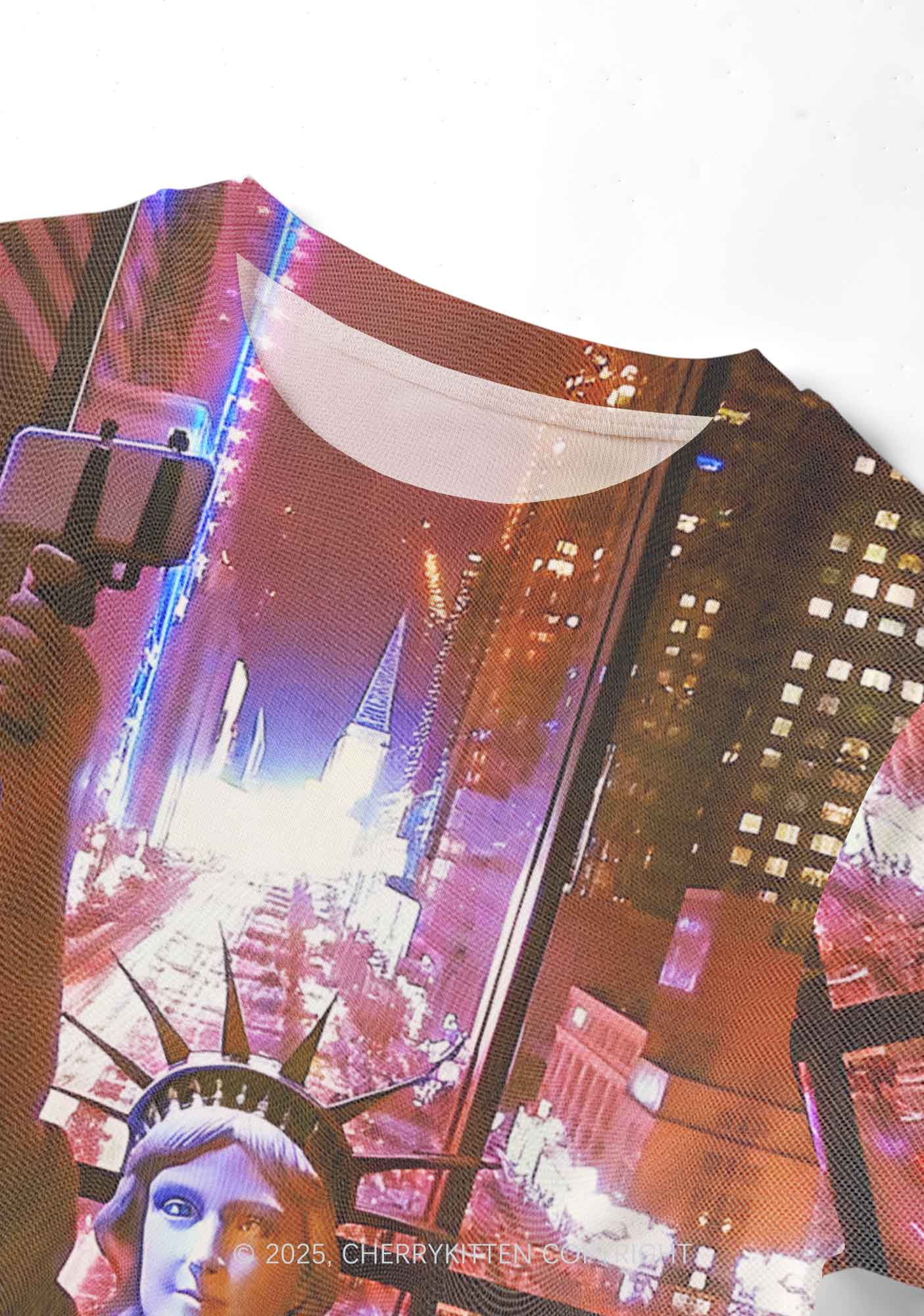 Statue Of Liberty Y2K Mesh Crop Top Cherrykitten - Image 2