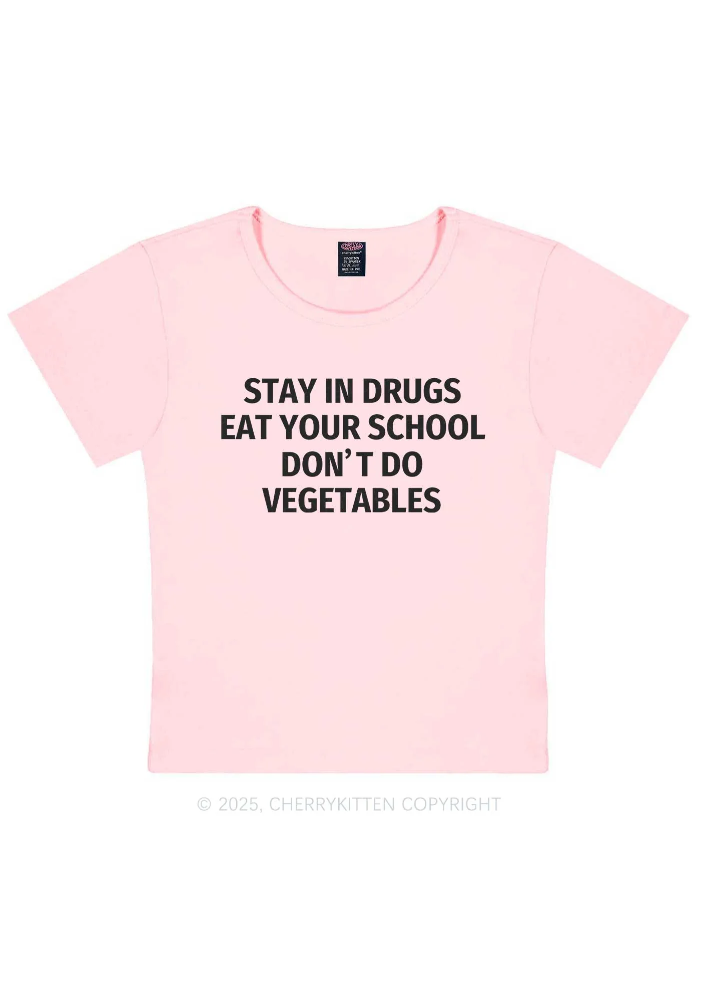 Stay In Drxgs Y2K Baby Tee Cherrykitten - Image 12
