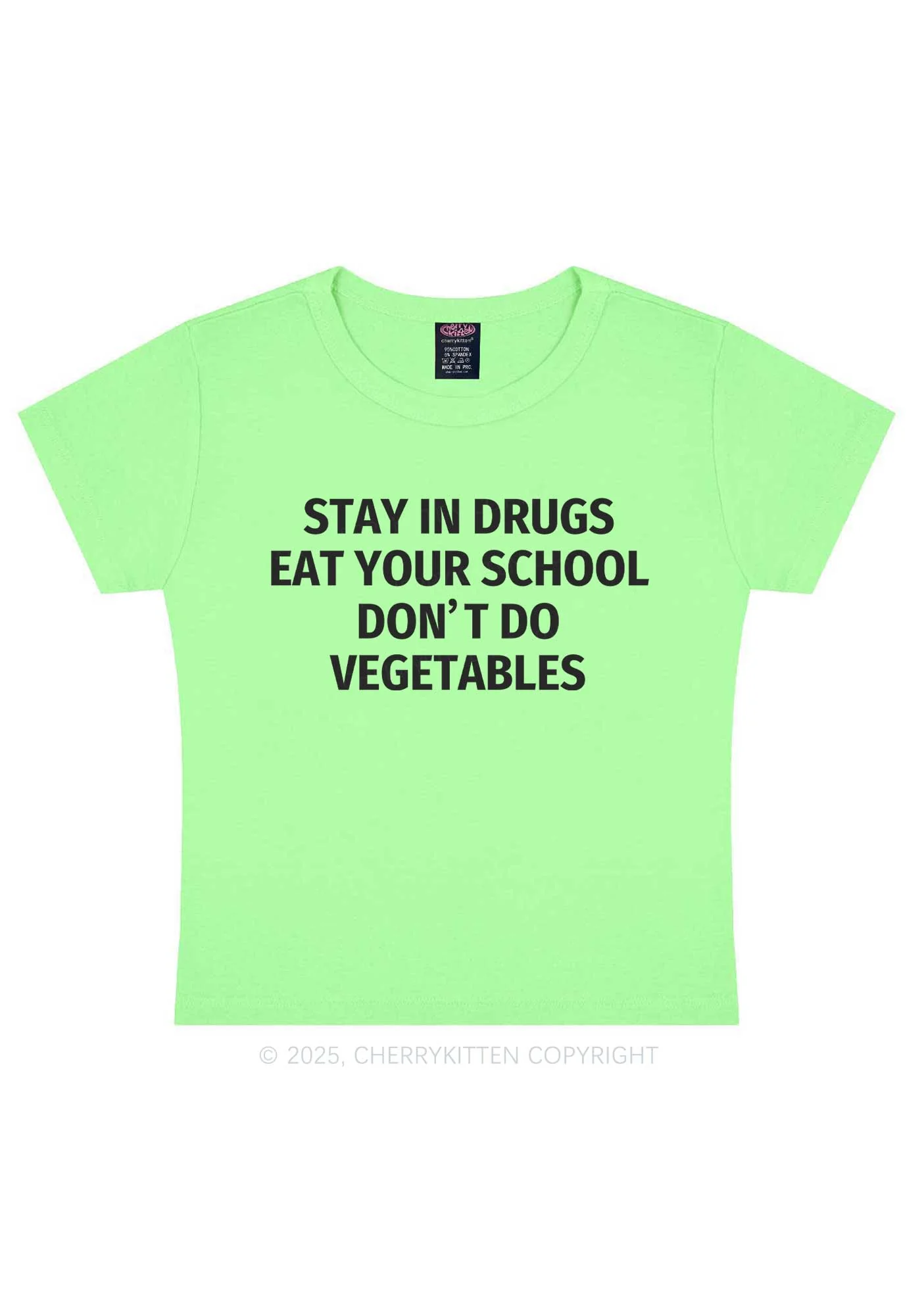 Stay In Drxgs Y2K Baby Tee Cherrykitten - Image 13