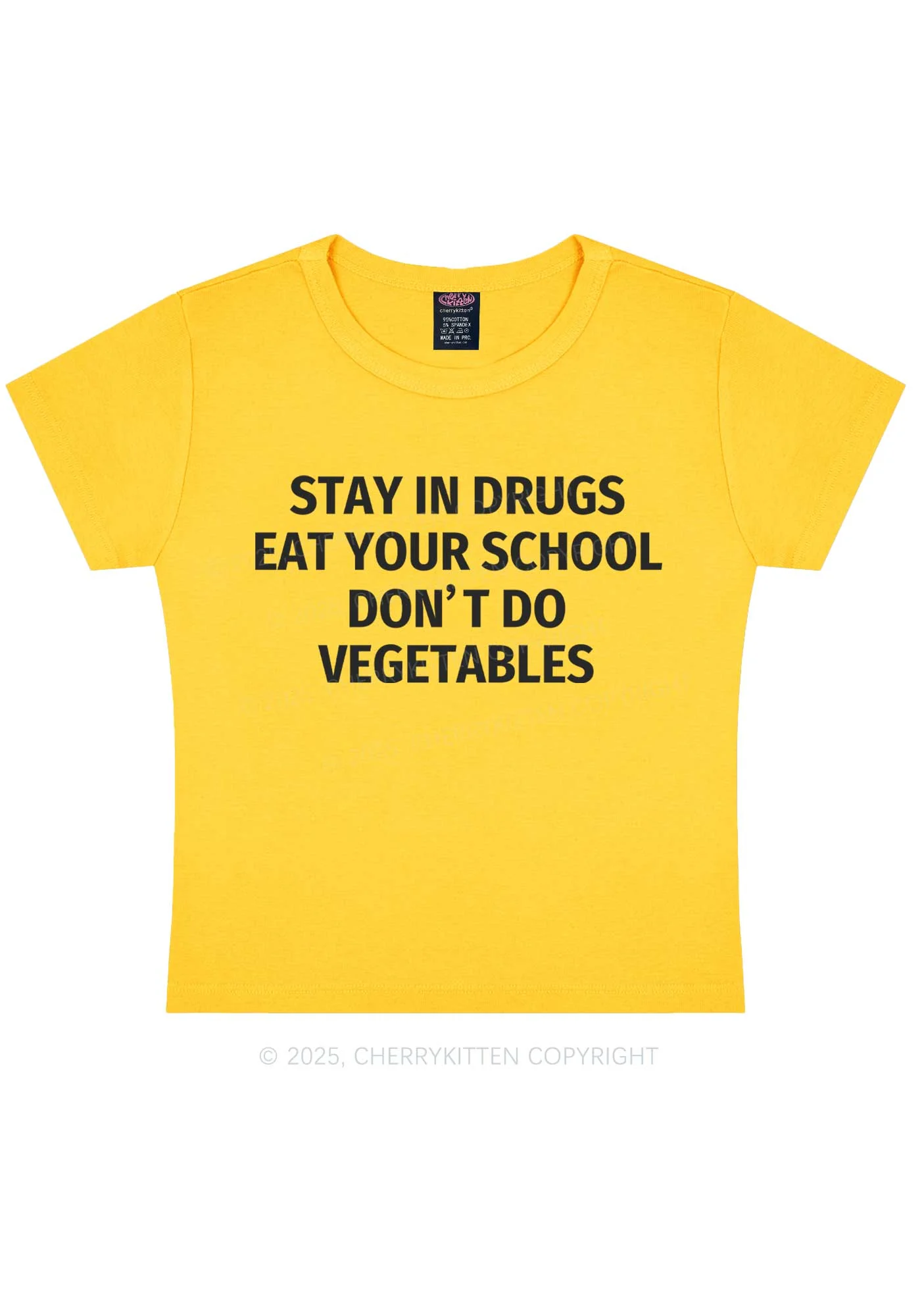 Stay In Drxgs Y2K Baby Tee Cherrykitten - Image 5