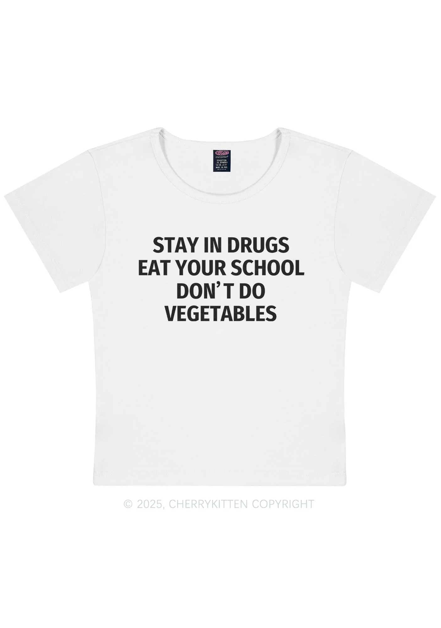 Stay In Drxgs Y2K Baby Tee Cherrykitten - Image 7