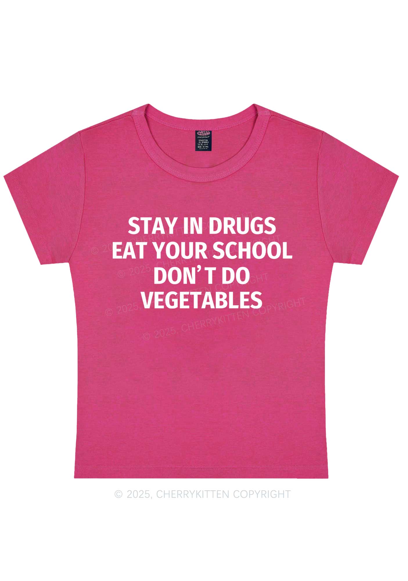 Stay In Drxgs Y2K Baby Tee Cherrykitten - Image 8