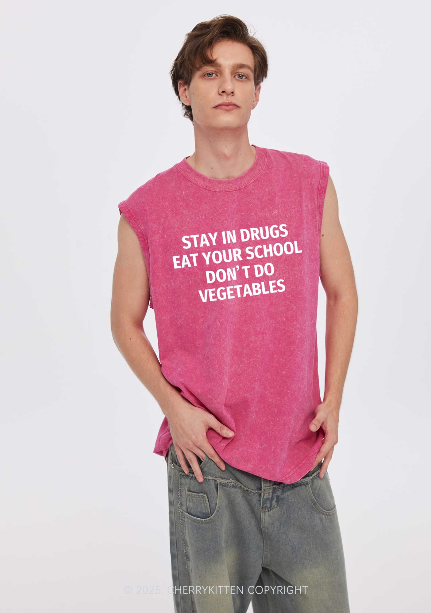 Stay In Drxgs Y2K Washed Tank Cherrykitten - Image 3