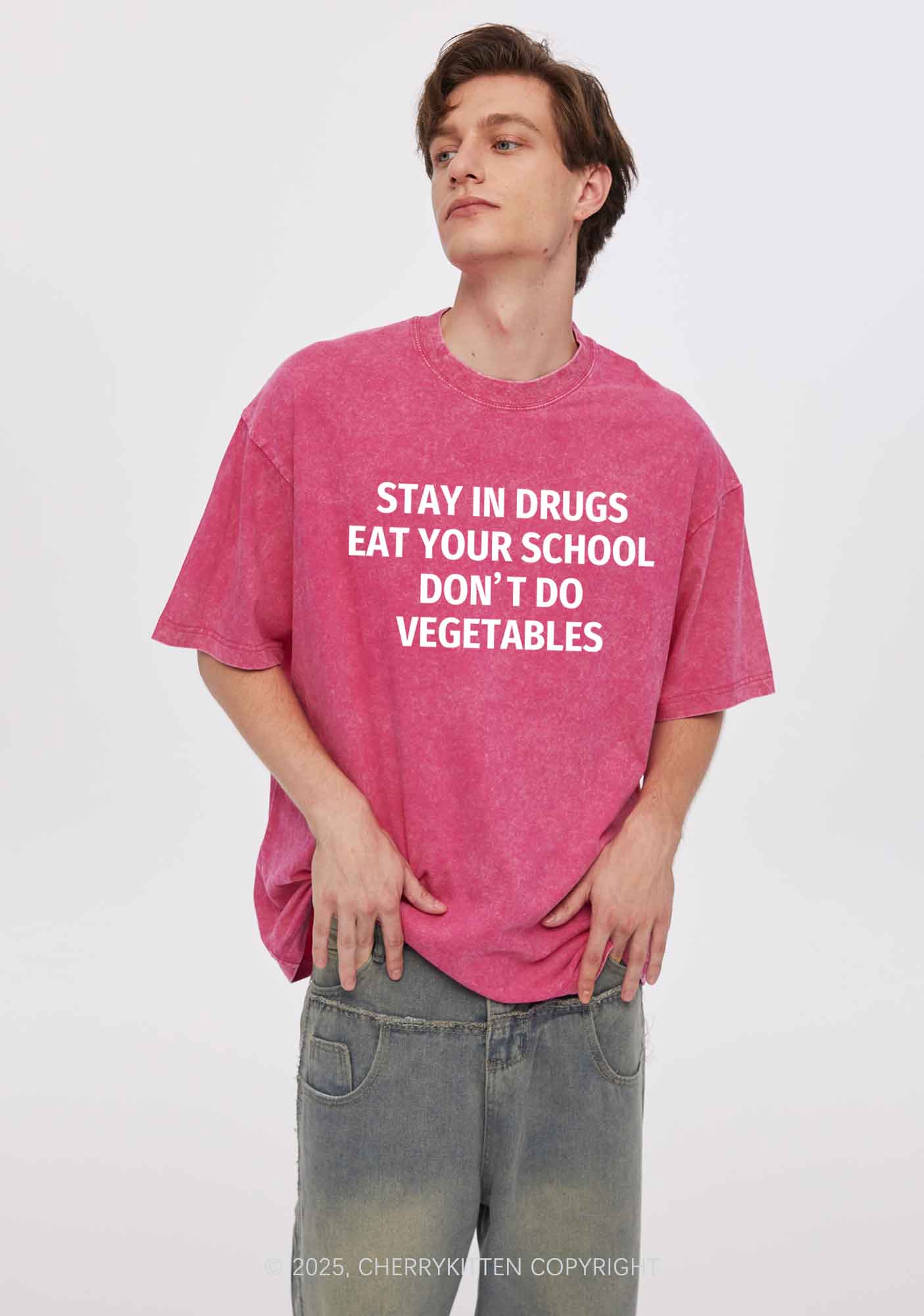 Stay In Drxgs Y2K Washed Tee Cherrykitten - Image 2