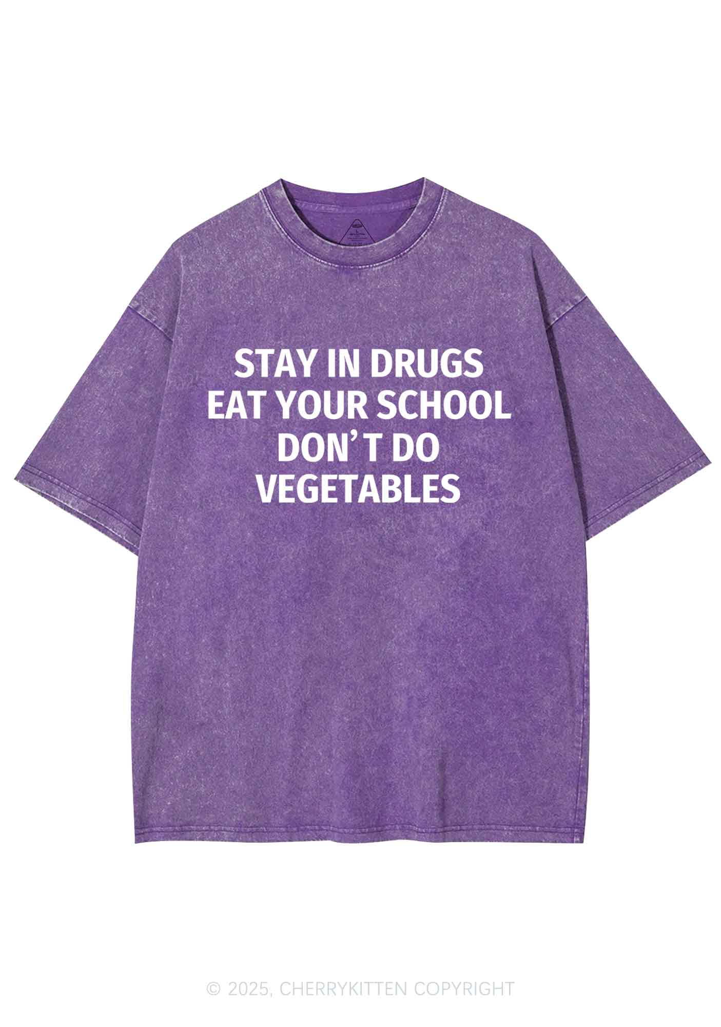 Stay In Drxgs Y2K Washed Tee Cherrykitten - Image 5