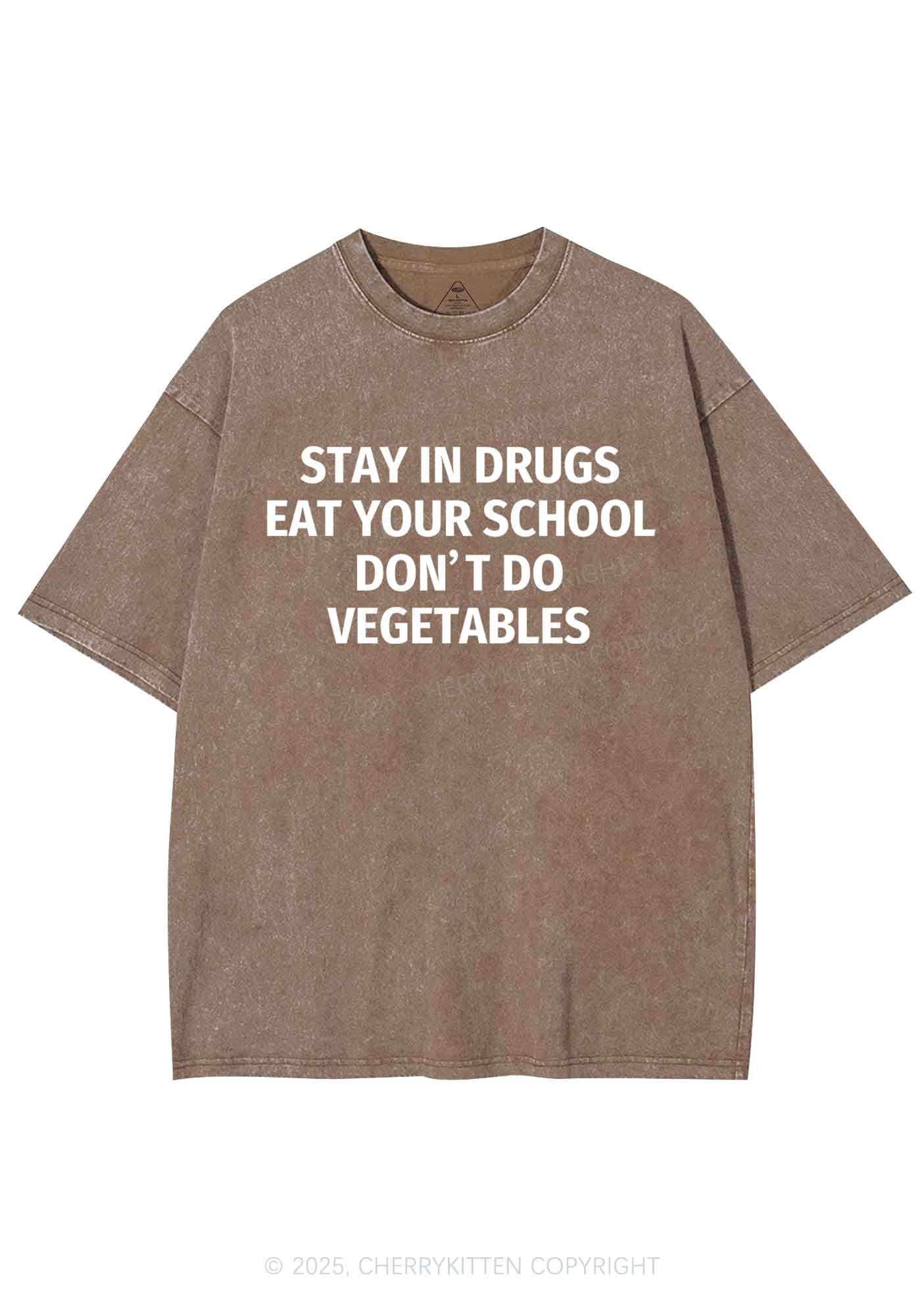 Stay In Drxgs Y2K Washed Tee Cherrykitten - Image 7