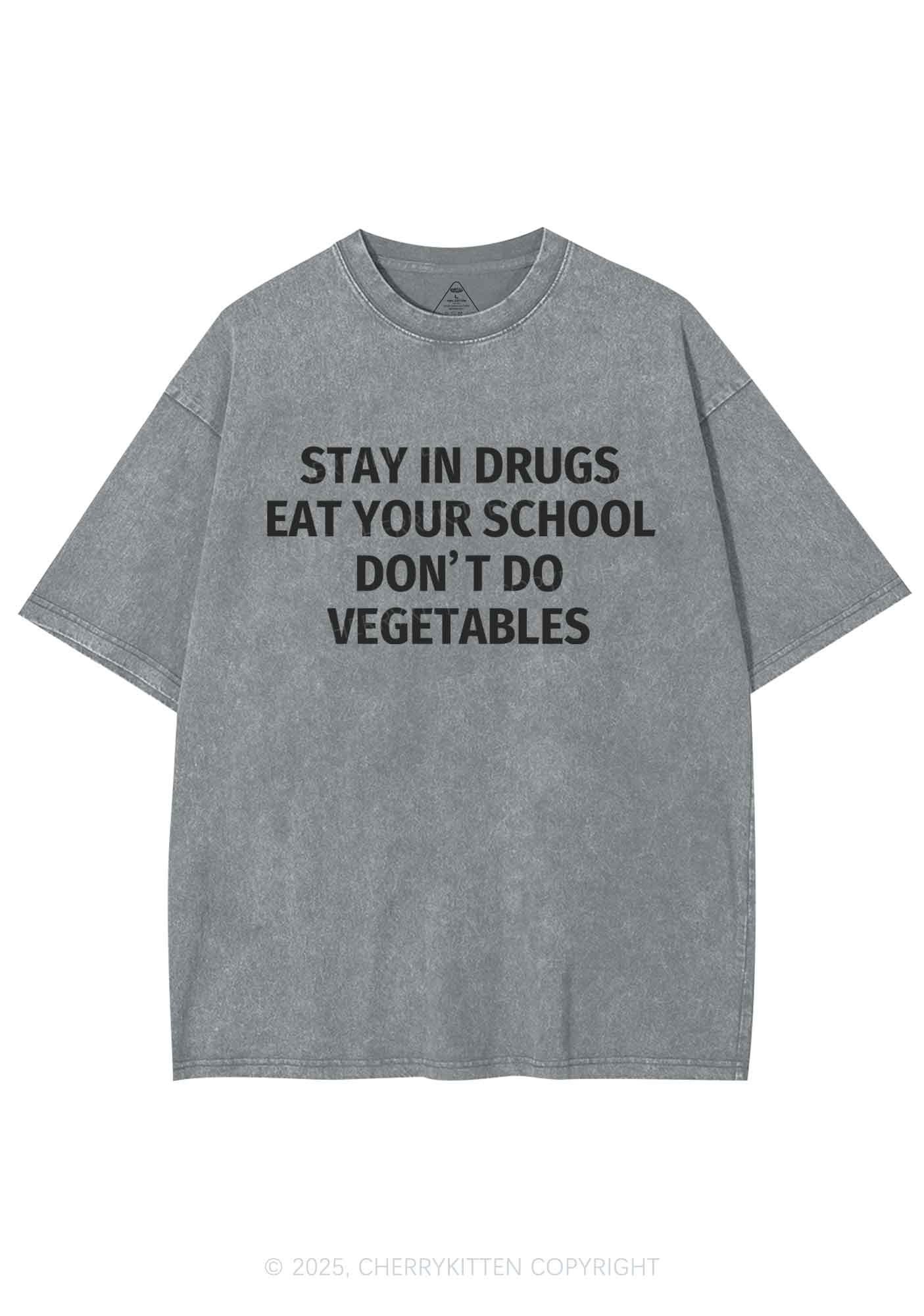 Stay In Drxgs Y2K Washed Tee Cherrykitten - Image 8