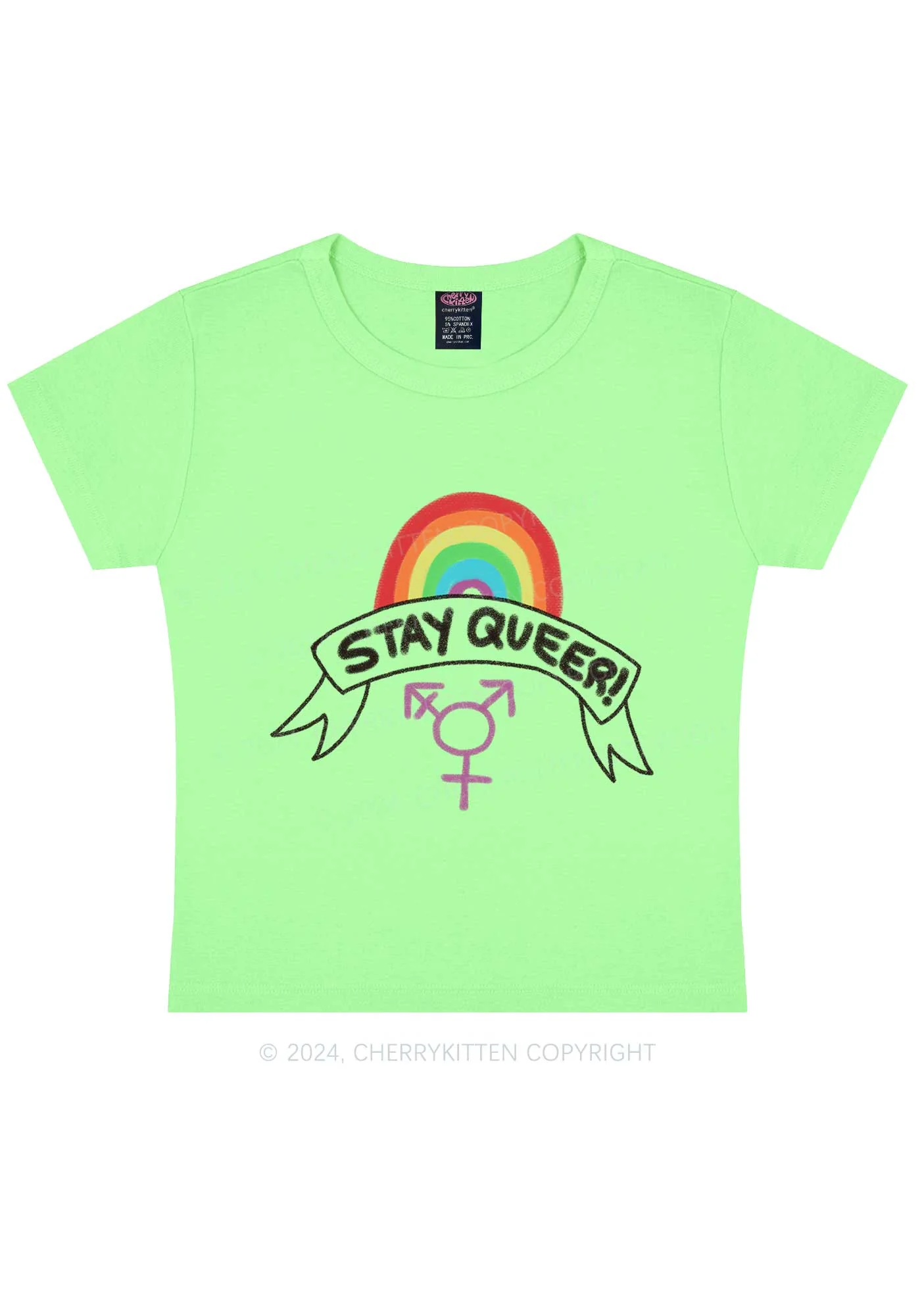 Stay Queer Y2K Baby Tee Cherrykitten - Image 10