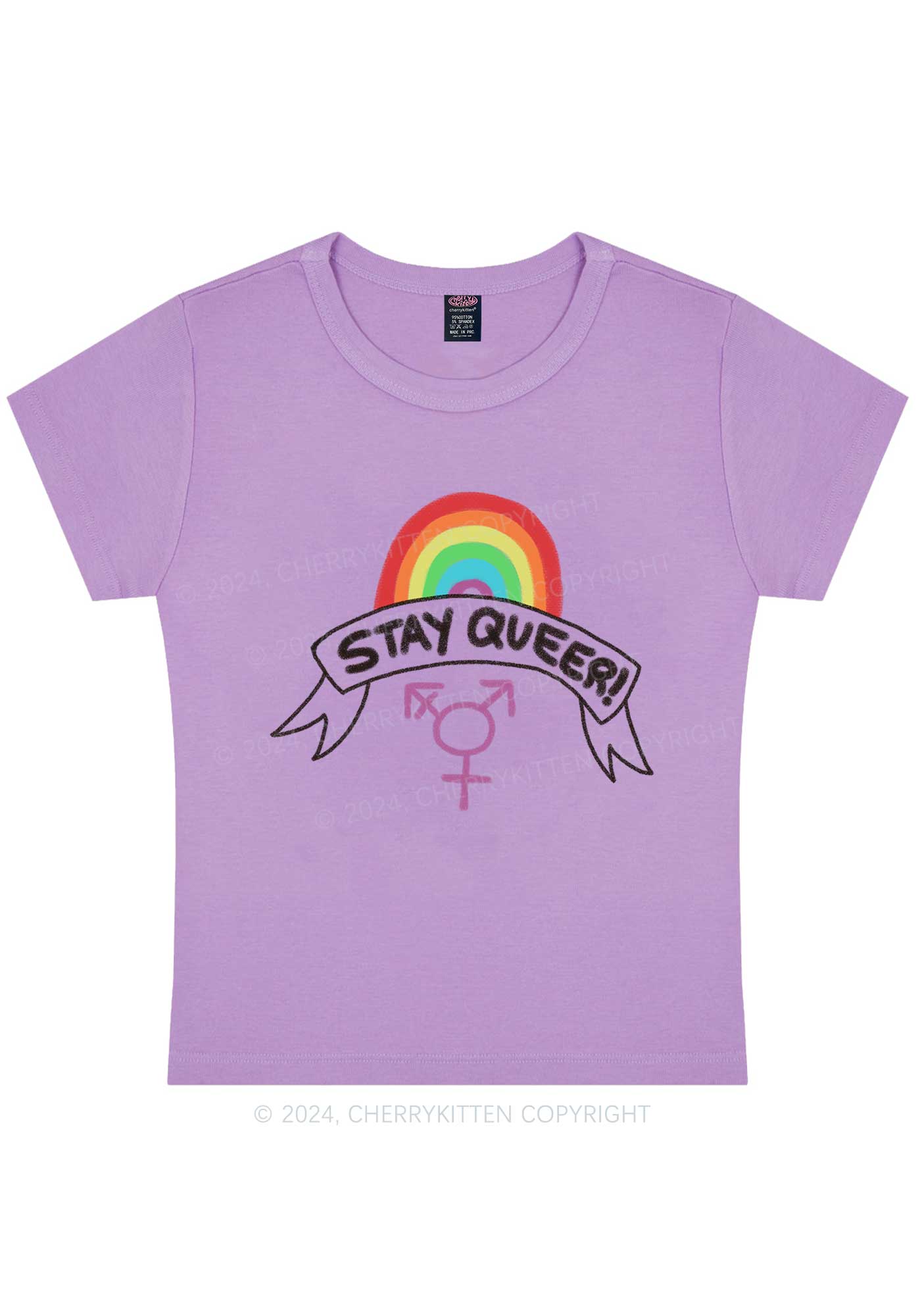 Stay Queer Y2K Baby Tee Cherrykitten - Image 7