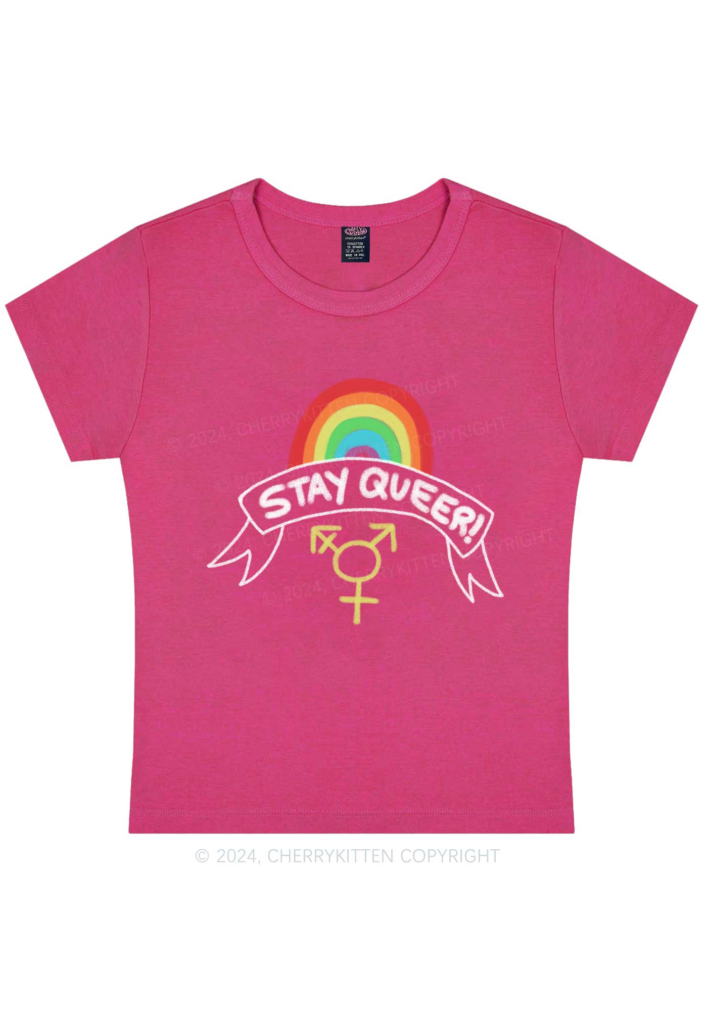 Stay Queer Y2K Baby Tee Cherrykitten - Image 8