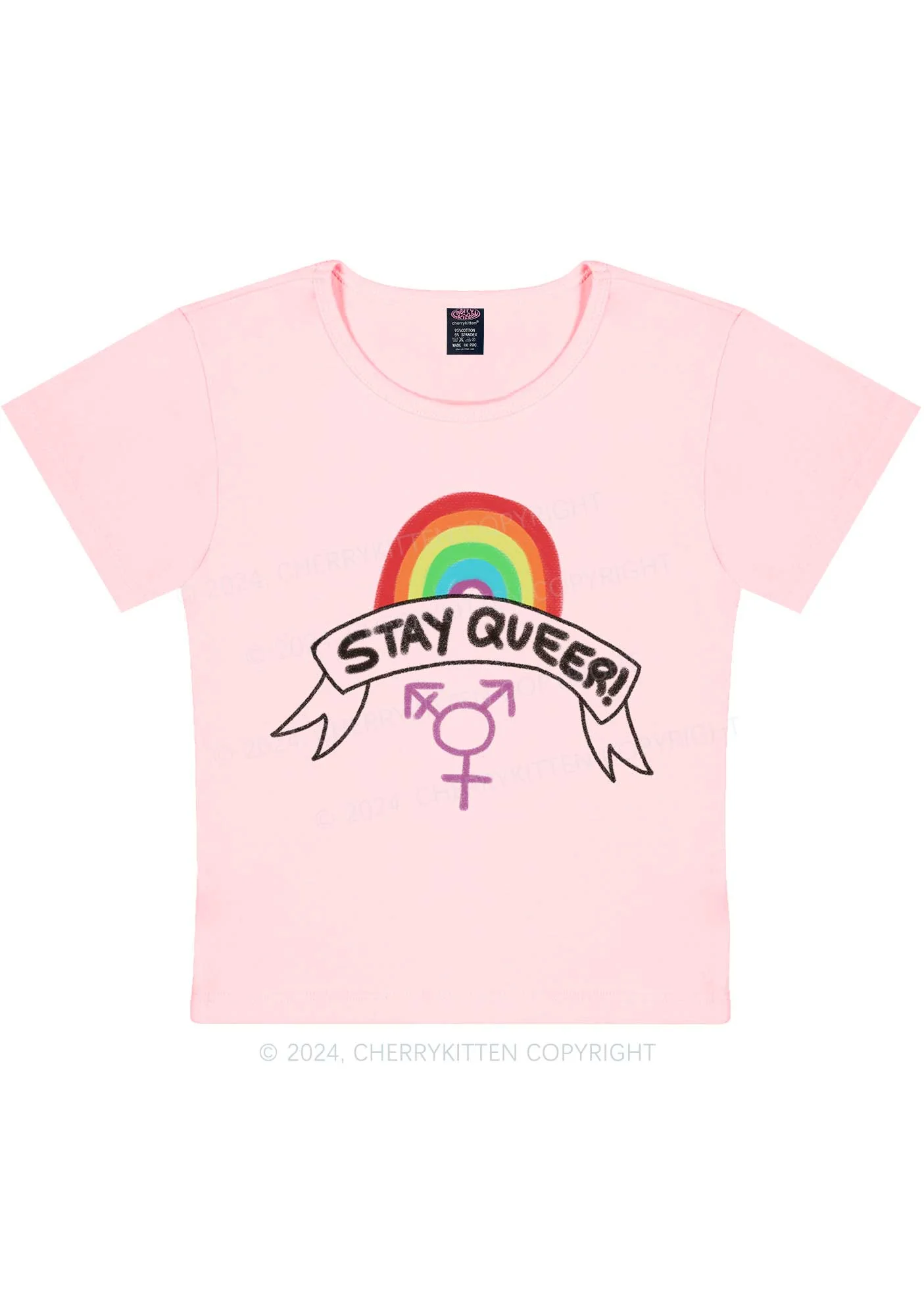 Stay Queer Y2K Baby Tee Cherrykitten - Image 9