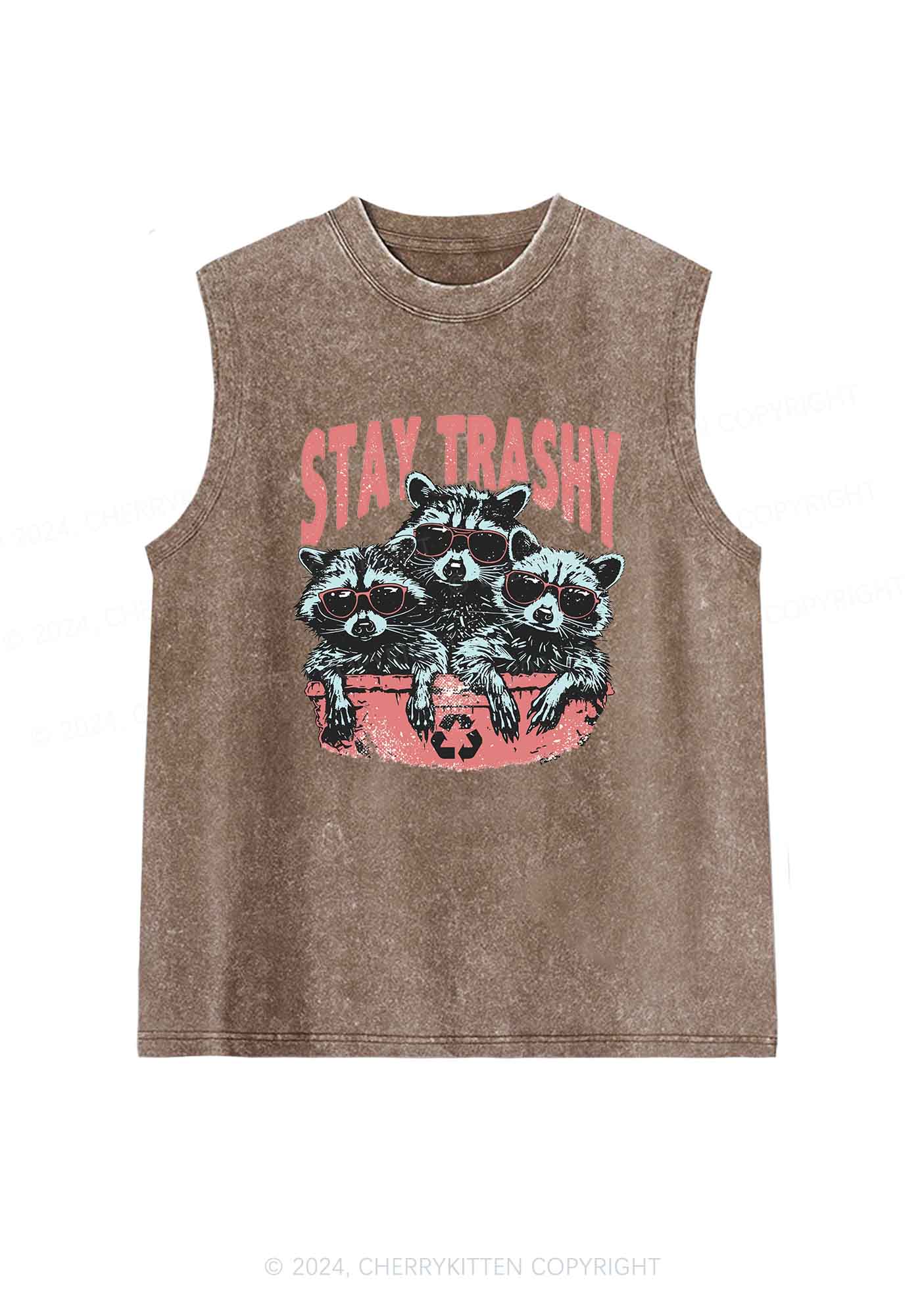 Stay Trashy Raccoons Y2K Washed Tank Cherrykitten - Image 6