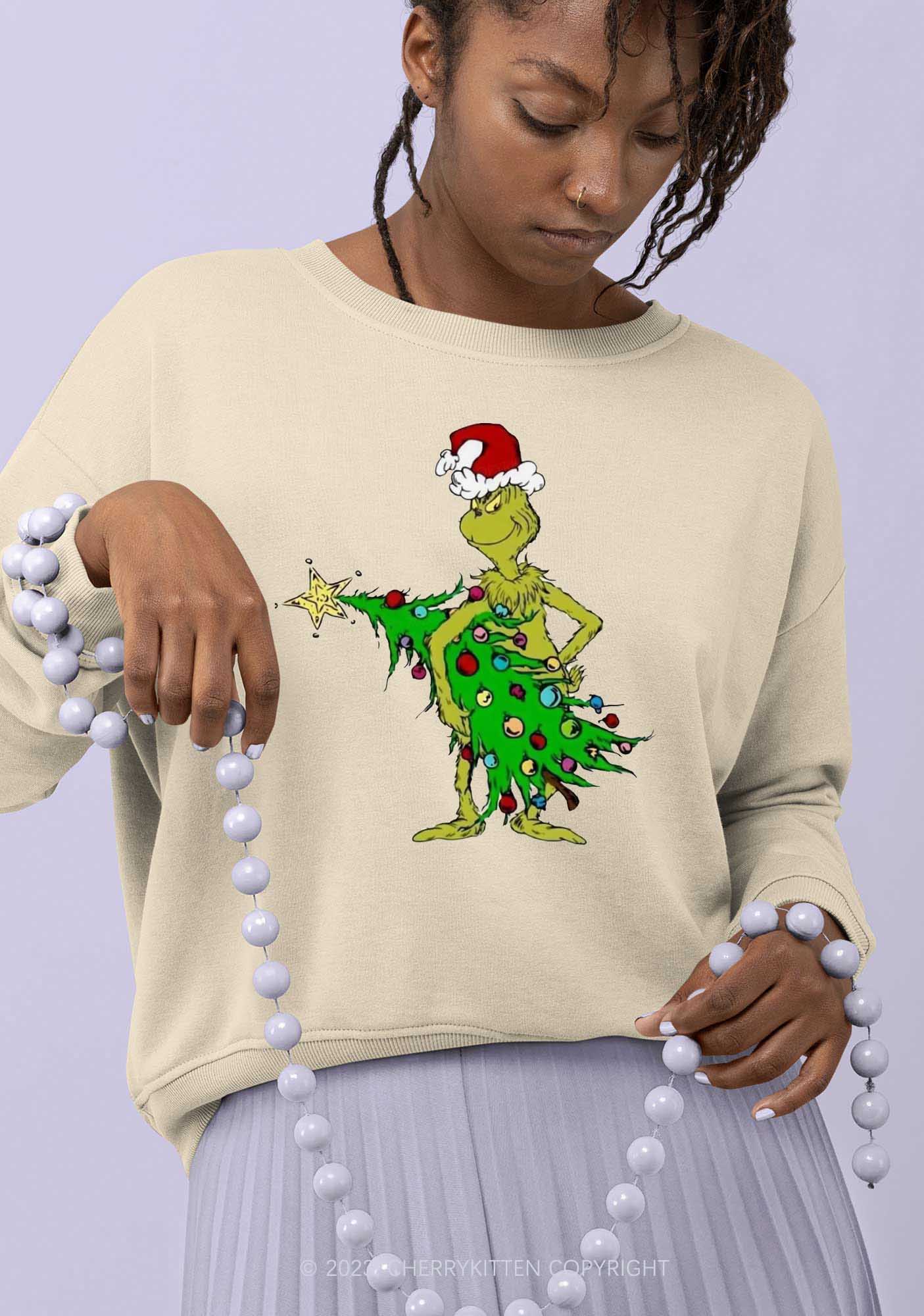 Stealing Christmas Tree Y2K Sweatshirt Cherrykitten - Image 2