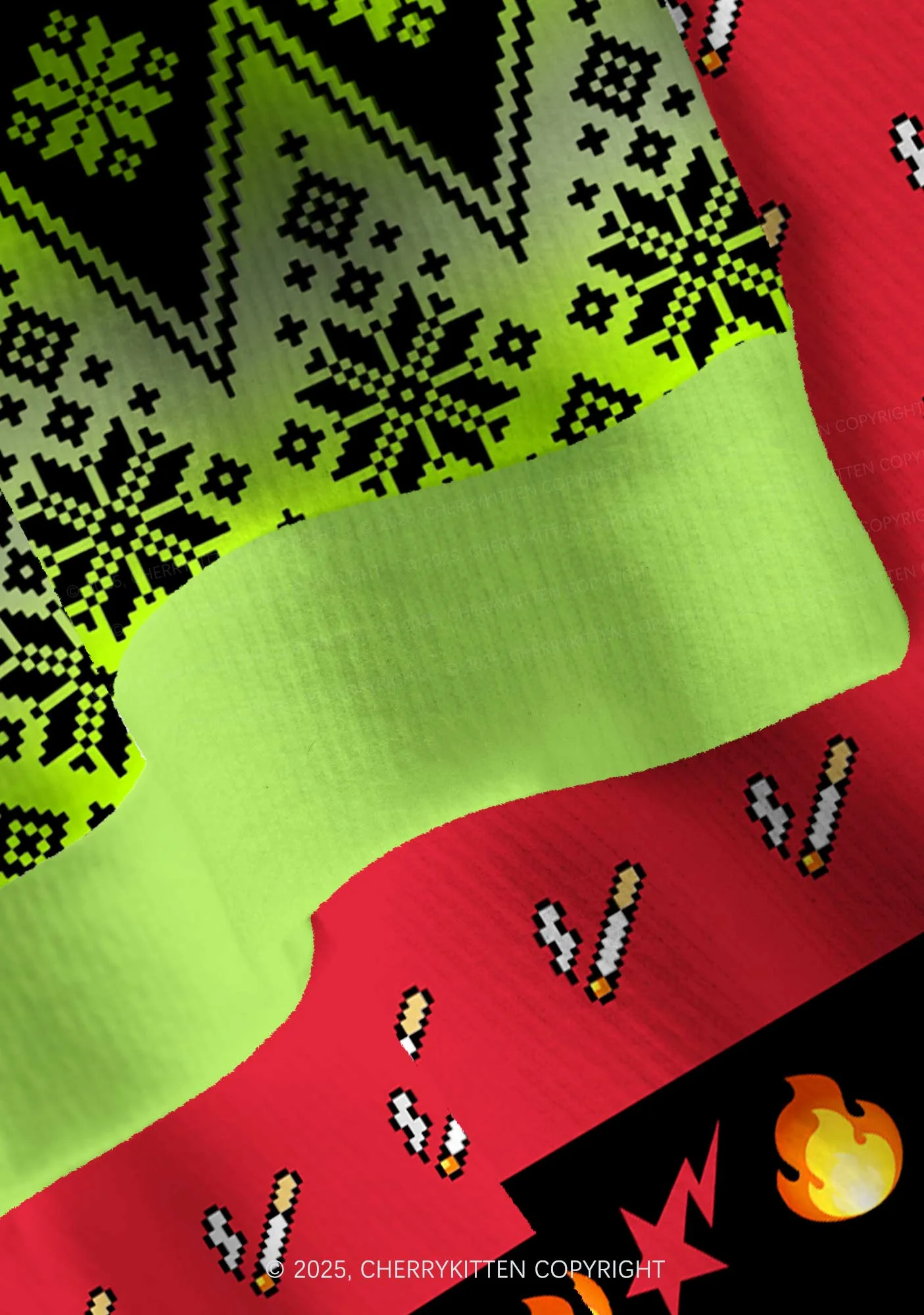 Stole My Lighter Y2K Christmas Cardigan Knit Sweatshirt Cherrykitten - Image 4