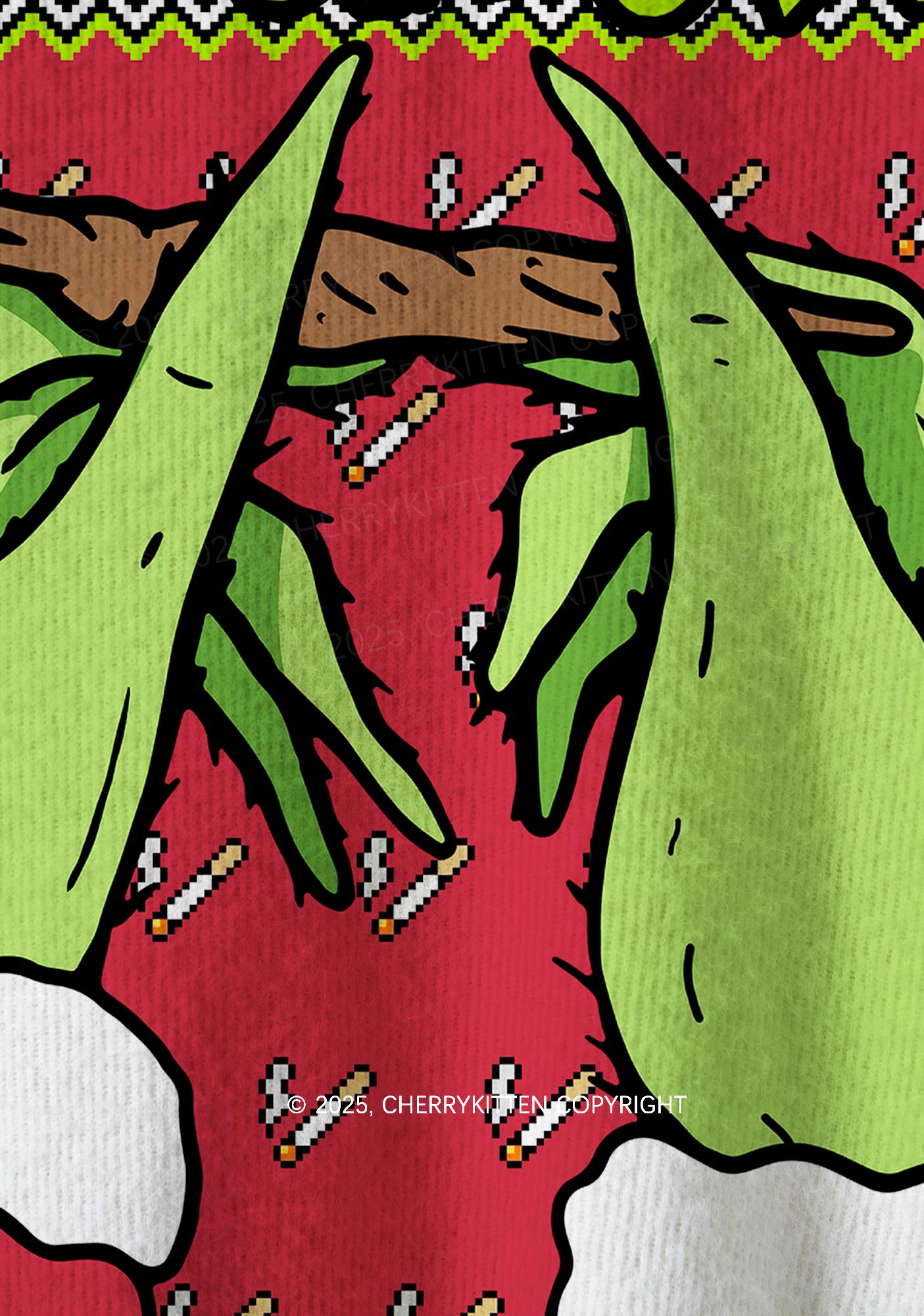 Stole My Lighter Y2K Christmas Knit Sweatshirt Cherrykitten - Image 5