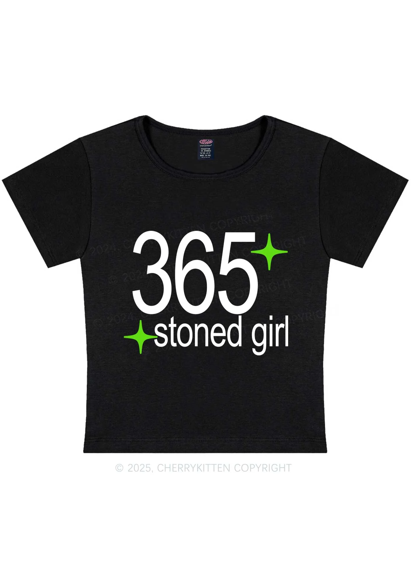 Stoned Girl Y2K Baby Tee Cherrykitten - Image 3