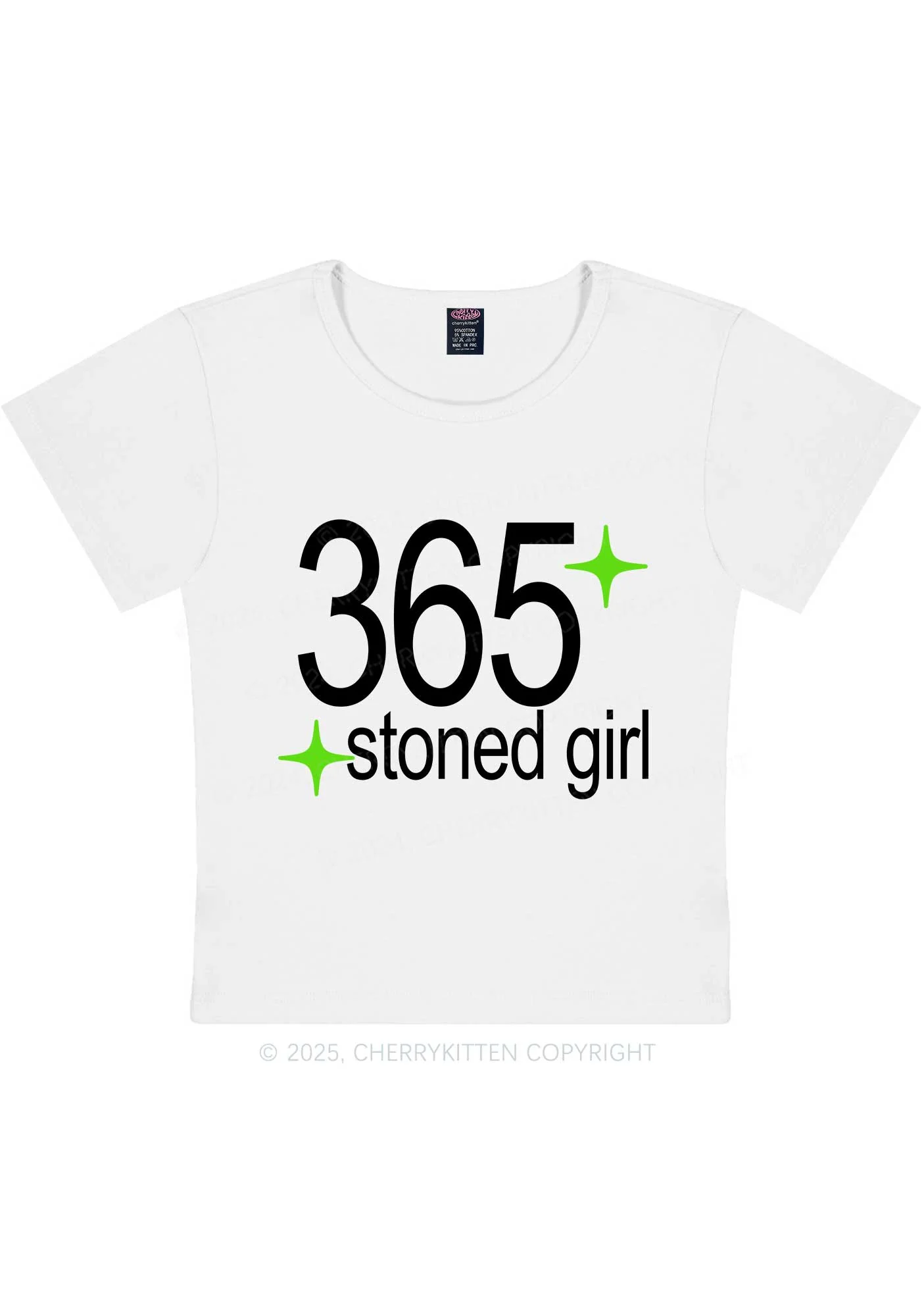 Stoned Girl Y2K Baby Tee Cherrykitten - Image 4