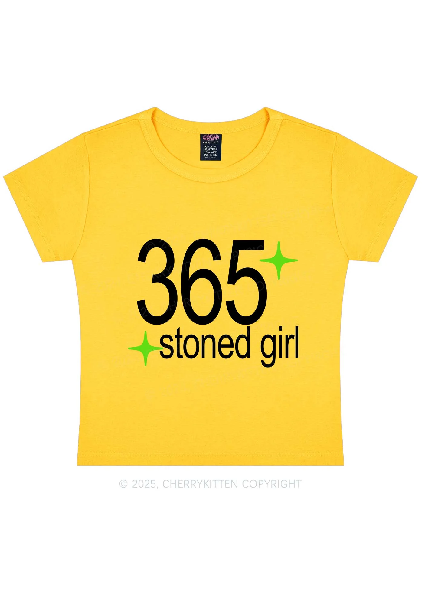 Stoned Girl Y2K Baby Tee Cherrykitten - Image 5