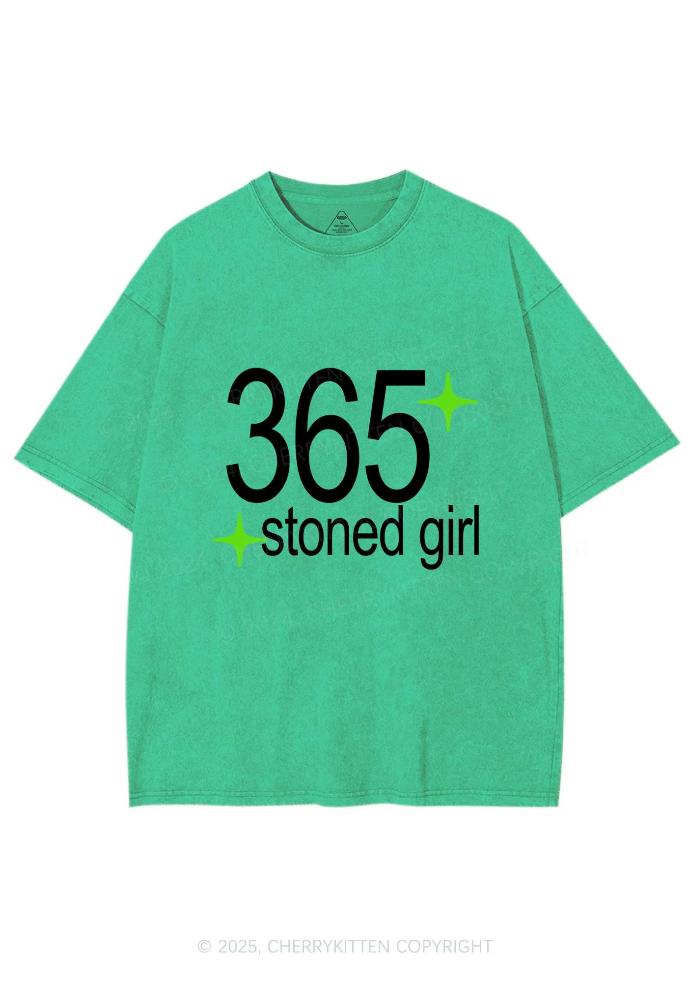 Stoned Girl Y2K Shirts Washed Tee Cherrykitten - Image 6