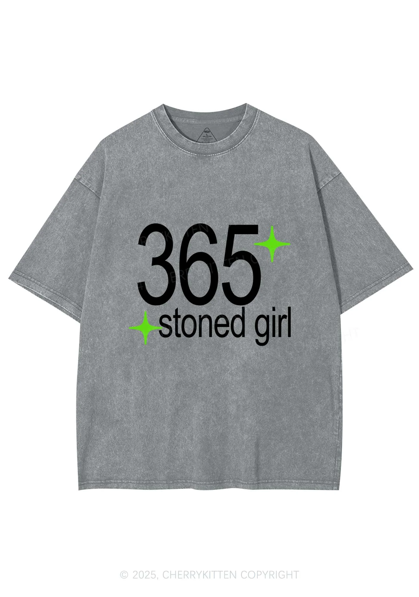 Stoned Girl Y2K Shirts Washed Tee Cherrykitten - Image 7