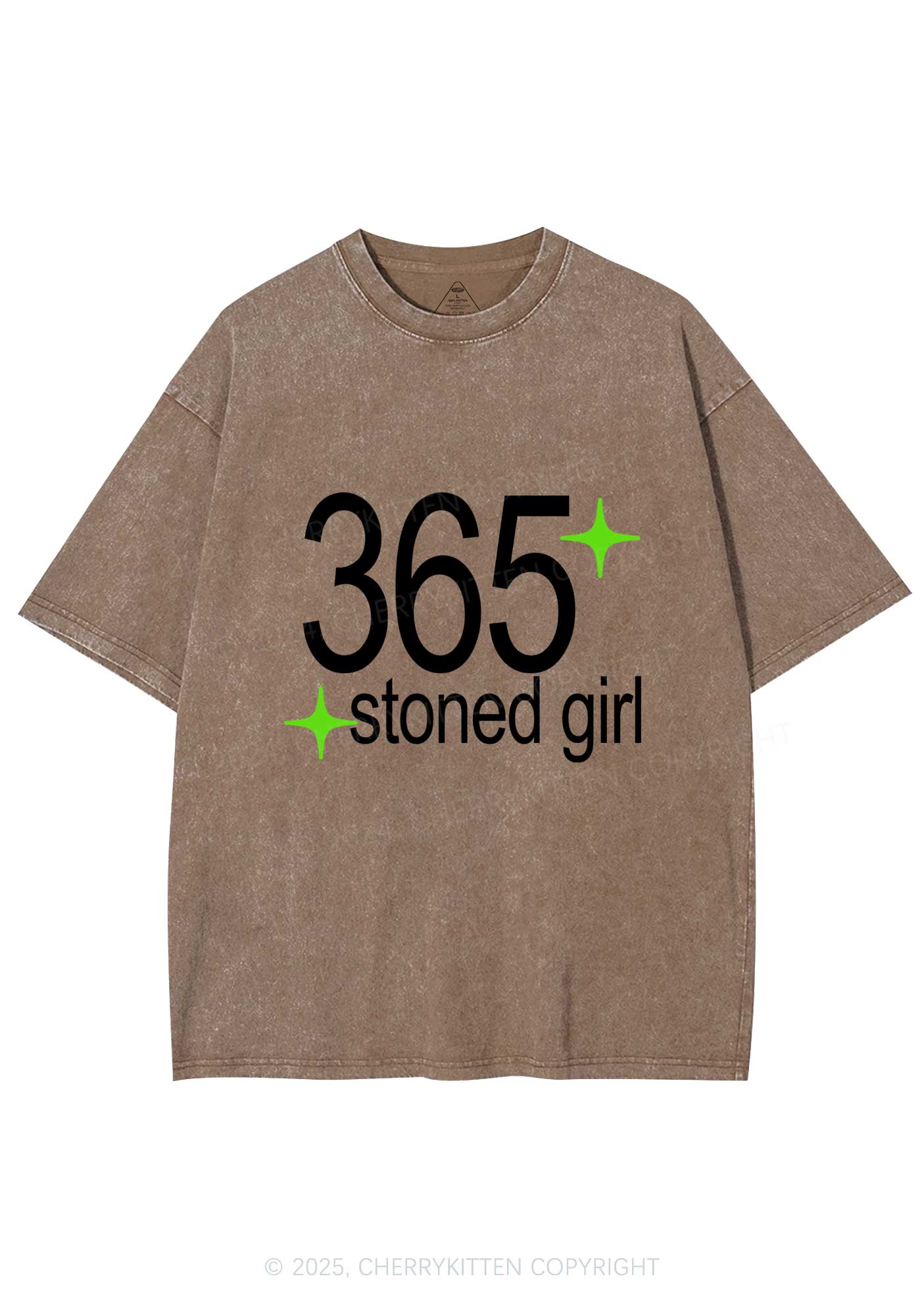 Stoned Girl Y2K Shirts Washed Tee Cherrykitten - Image 8