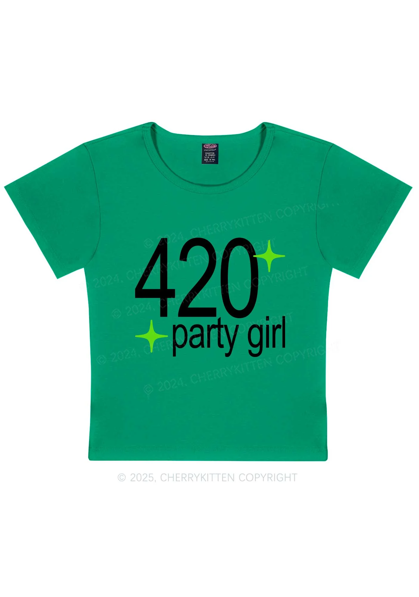 Stoned Party Girl Y2K Baby Tee Cherrykitten - Image 10