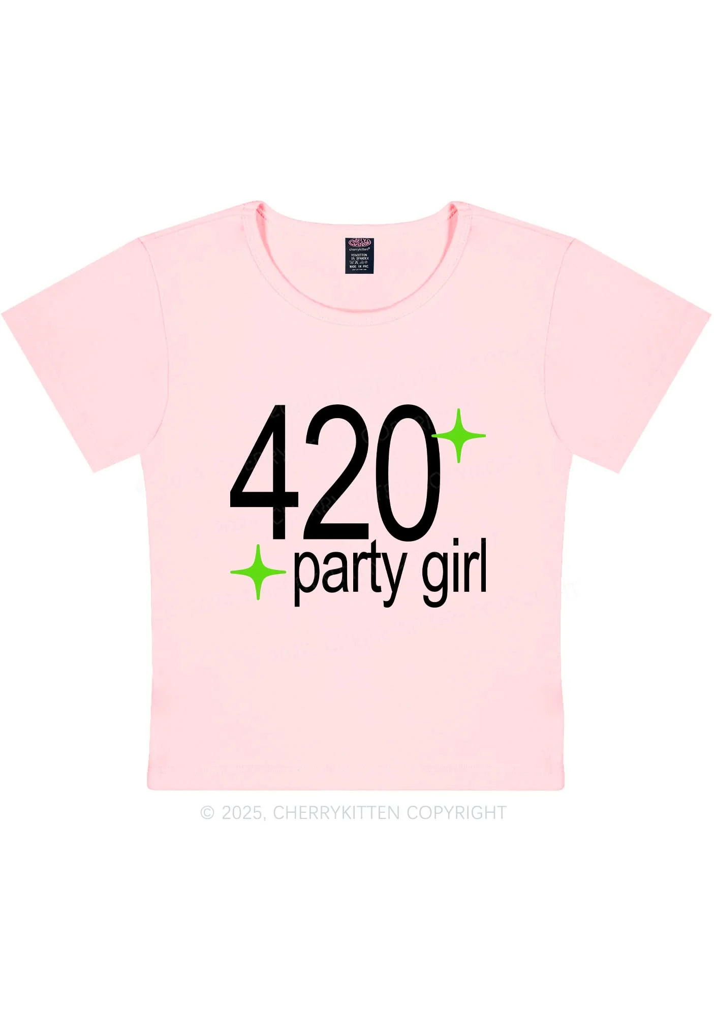 Stoned Party Girl Y2K Baby Tee Cherrykitten - Image 11