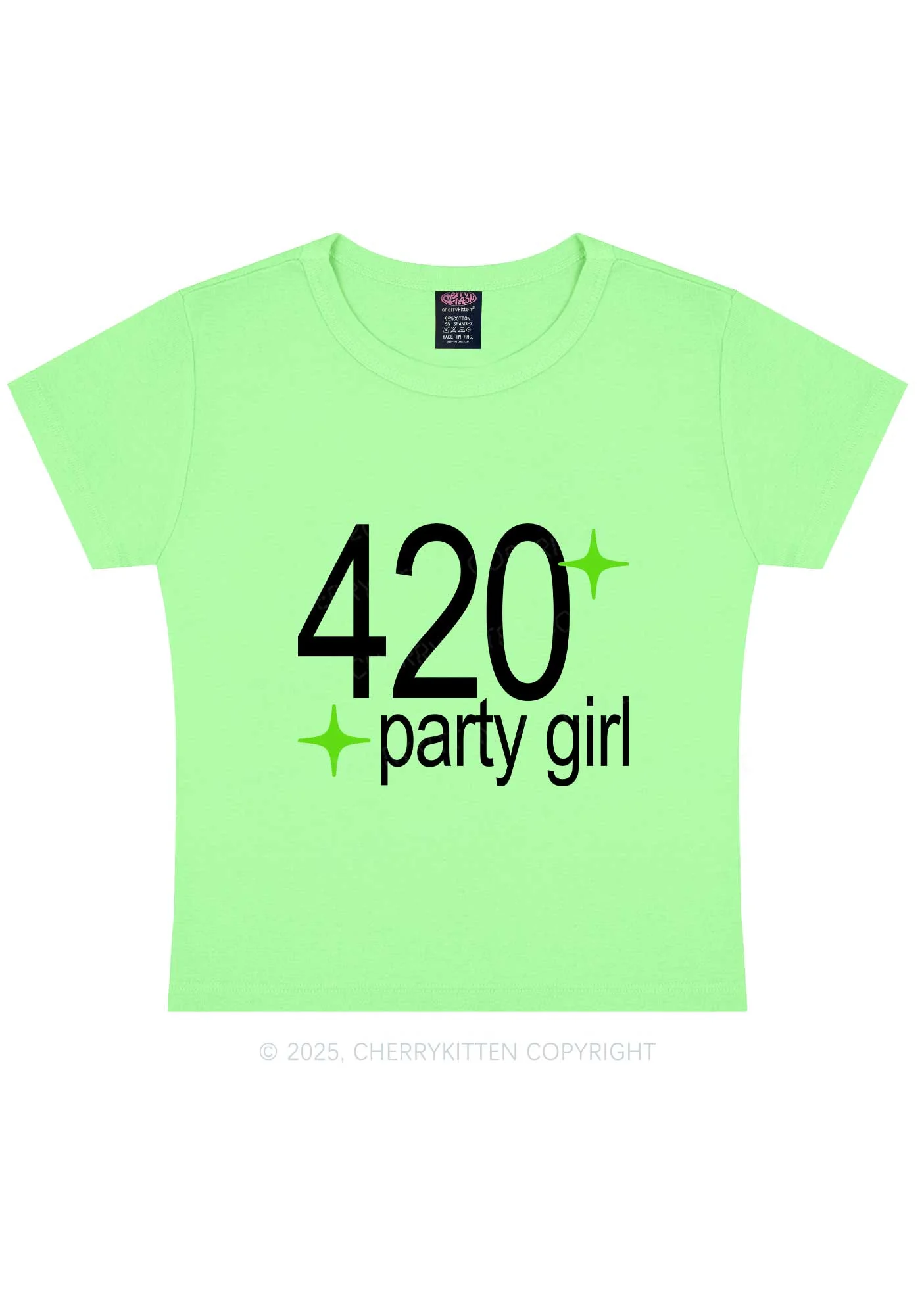 Stoned Party Girl Y2K Baby Tee Cherrykitten - Image 12