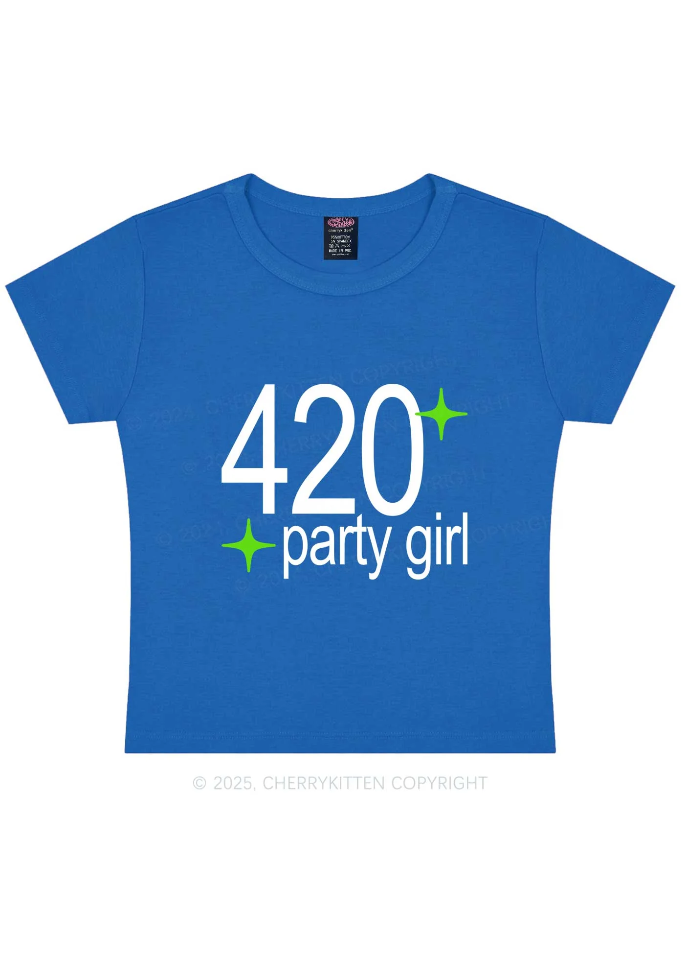 Stoned Party Girl Y2K Baby Tee Cherrykitten - Image 8