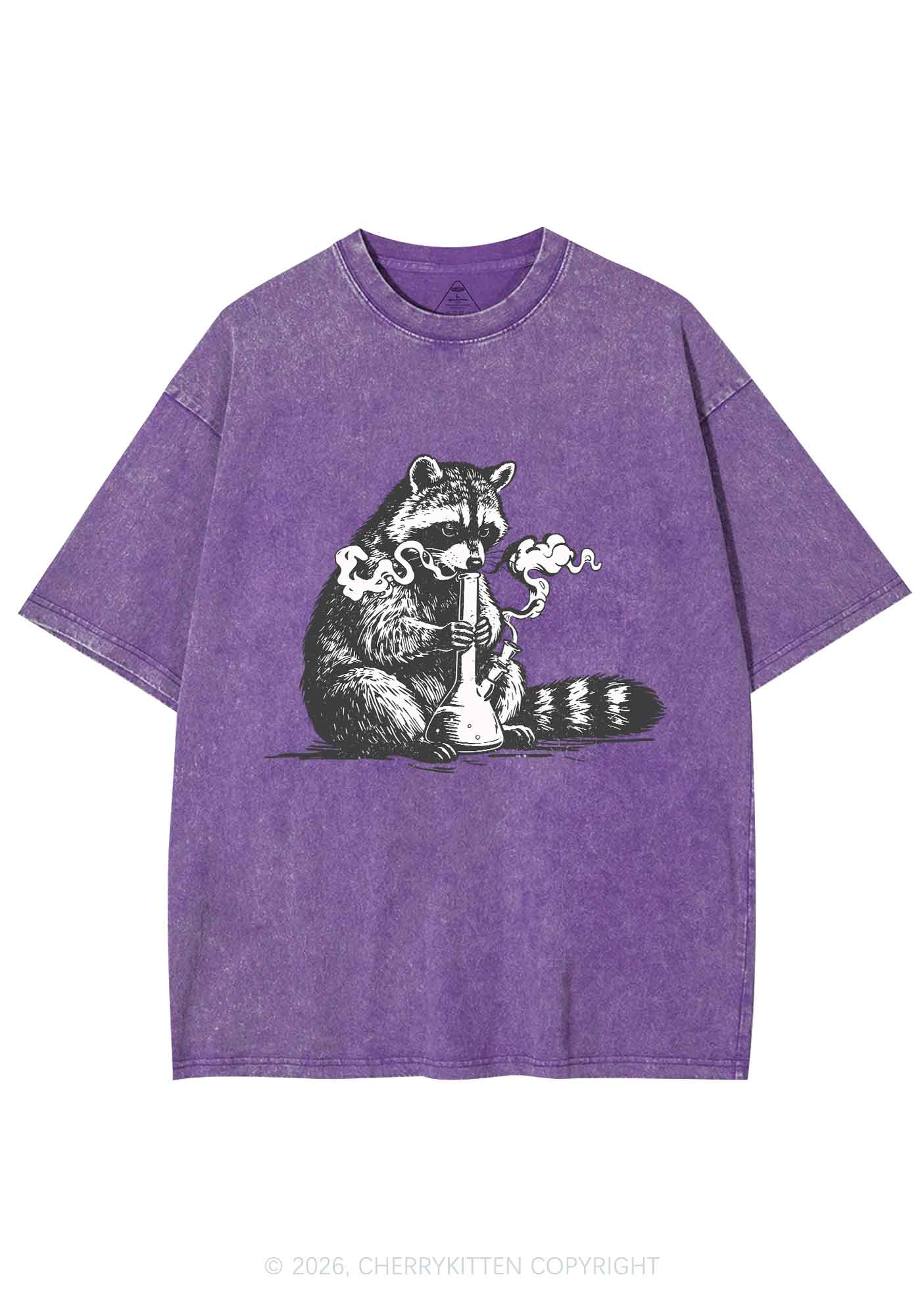 Stoned Raccoon Y2K Shirts Washed Tee Cherrykitten - Image 7