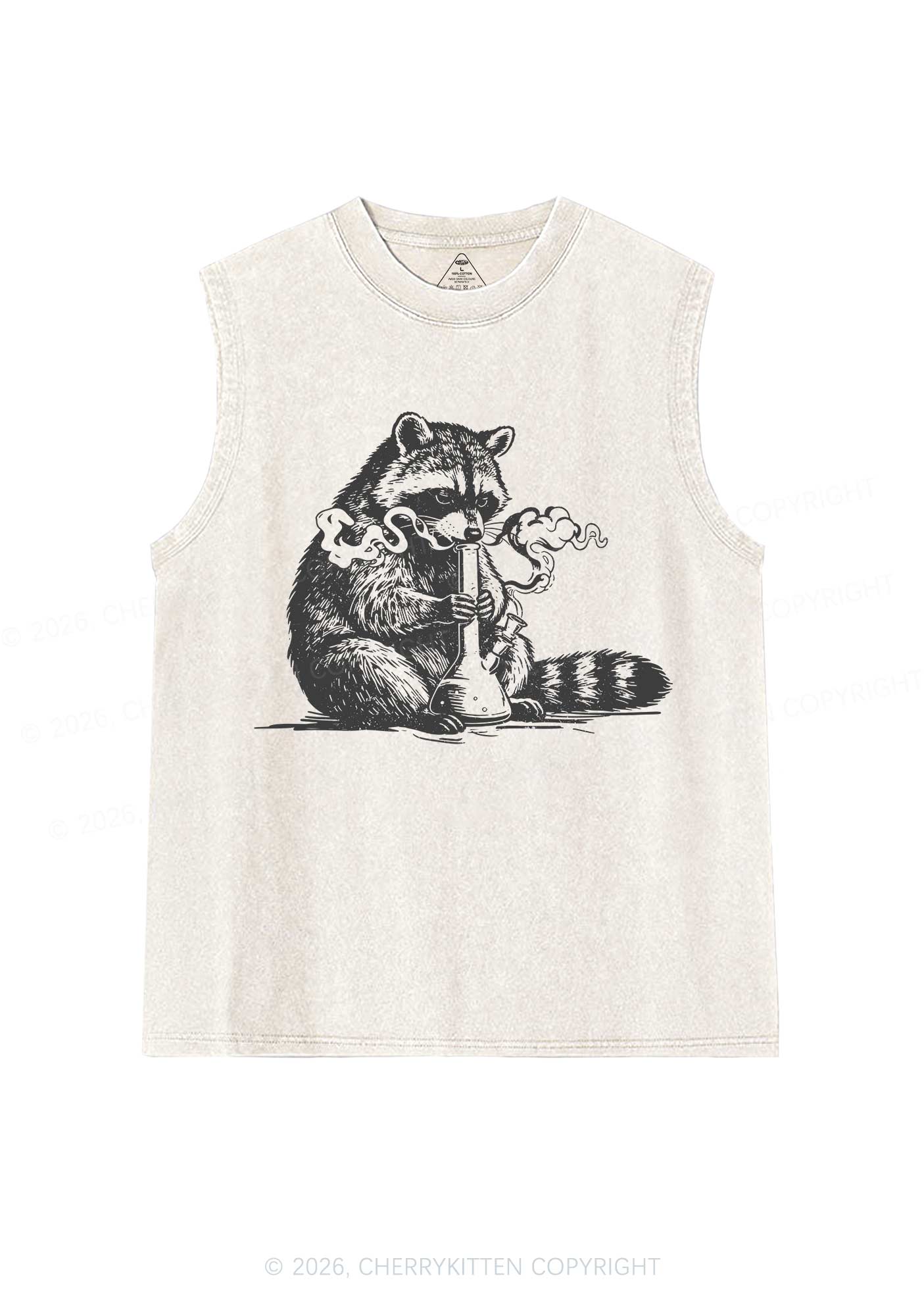 Stoned Raccoon Y2K Washed Muscle Tank Cherrykitten - Image 4