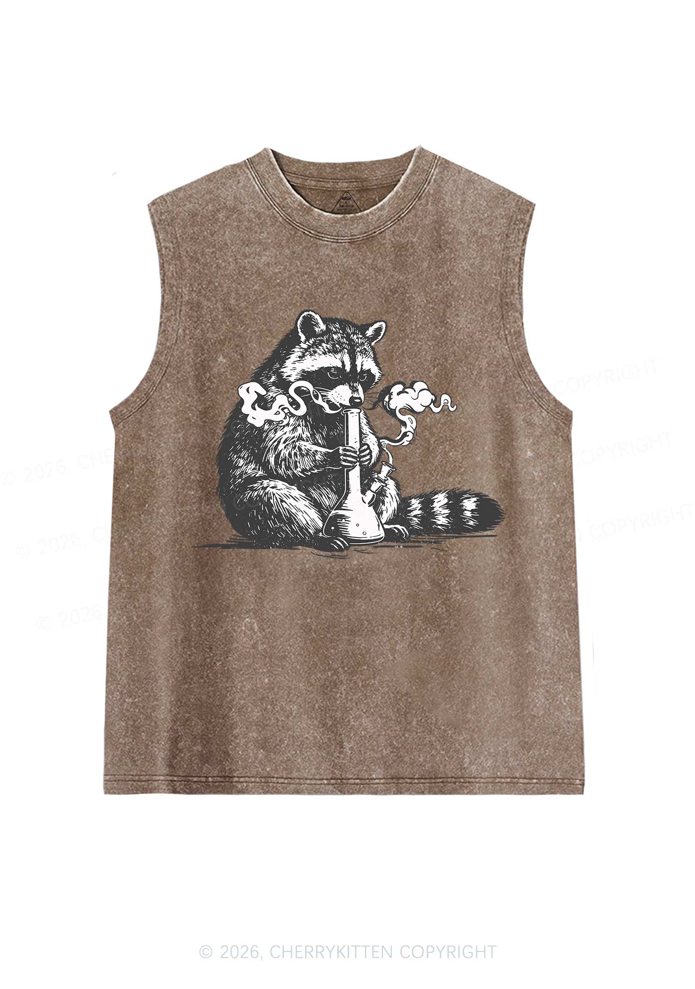 Stoned Raccoon Y2K Washed Muscle Tank Cherrykitten - Image 6