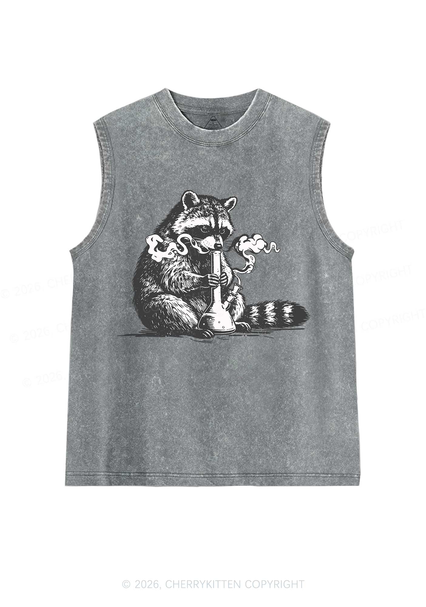 Stoned Raccoon Y2K Washed Muscle Tank Cherrykitten - Image 7