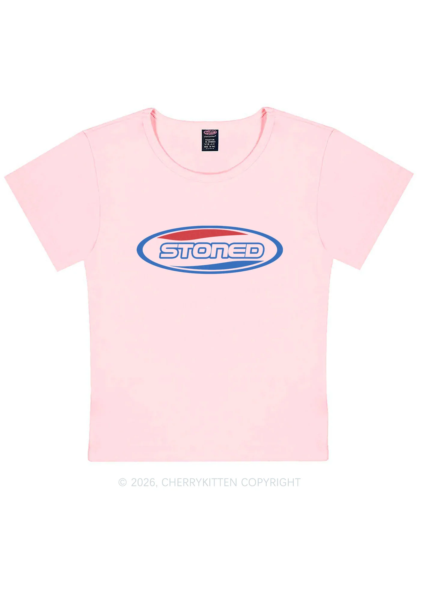 Stoned Slogan Y2K Baby Tee Cherrykitten - Image 11