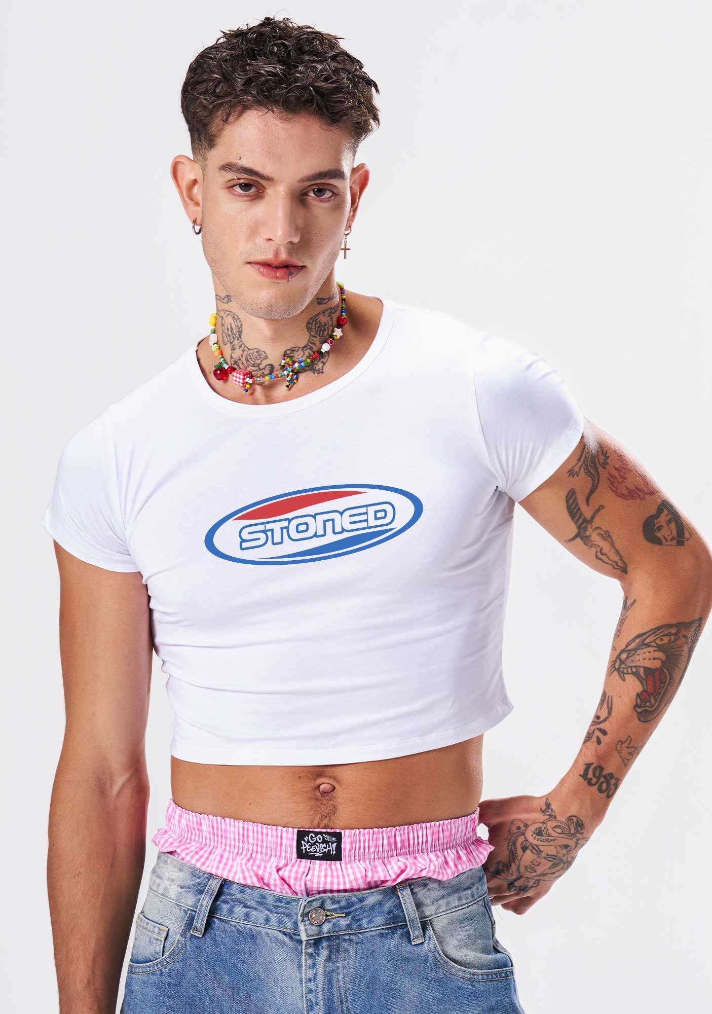 Stoned Slogan Y2K Baby Tee Cherrykitten - Image 2