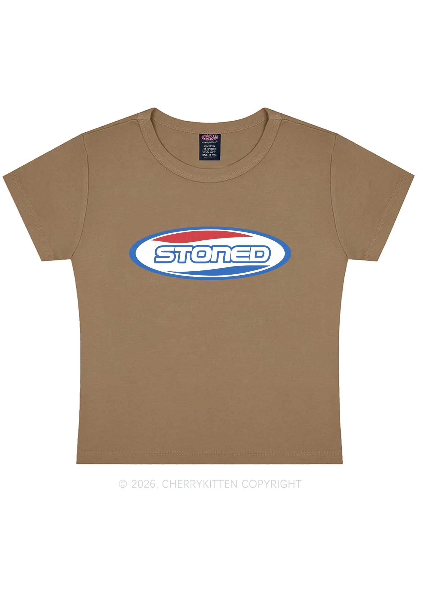 Stoned Slogan Y2K Baby Tee Cherrykitten - Image 9