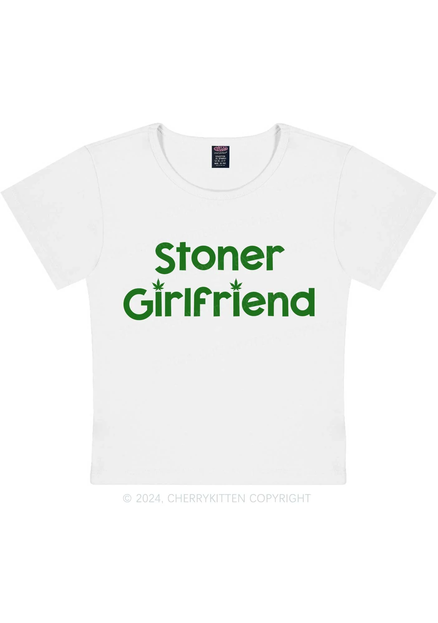 Stoner Girlfriend Y2K Baby Tee Cherrykitten - Image 4