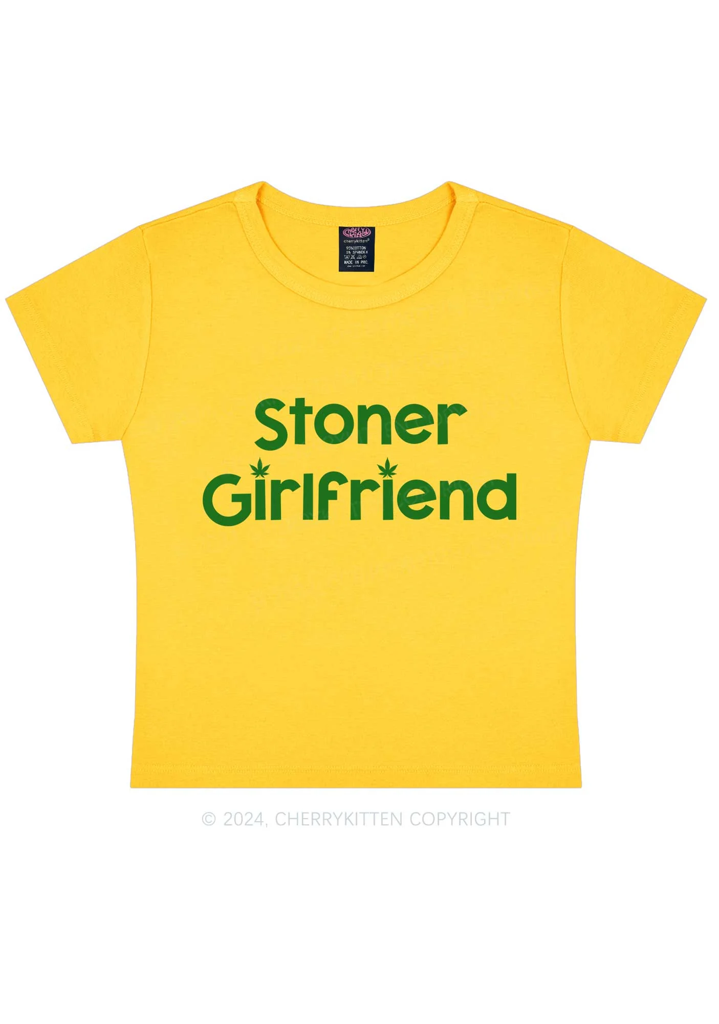 Stoner Girlfriend Y2K Baby Tee Cherrykitten - Image 5