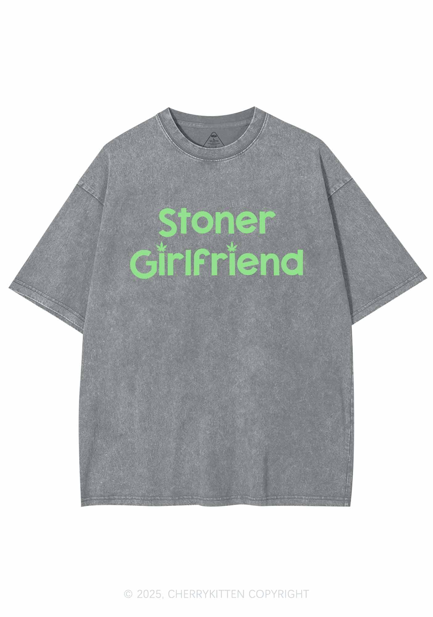 Stoner Girlfriend Y2K Washed Tee Cherrykitten - Image 8