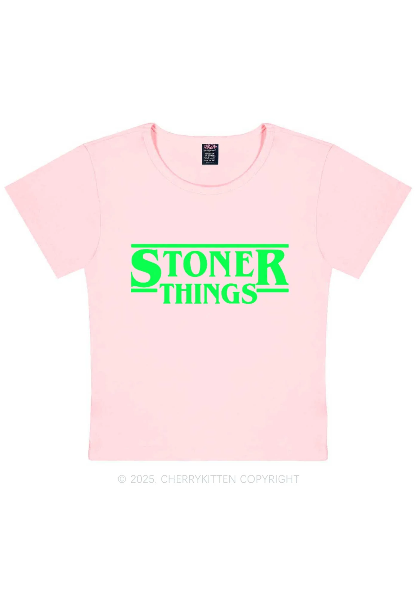 Stoner Things Y2K Baby Tee Cherrykitten - Image 10