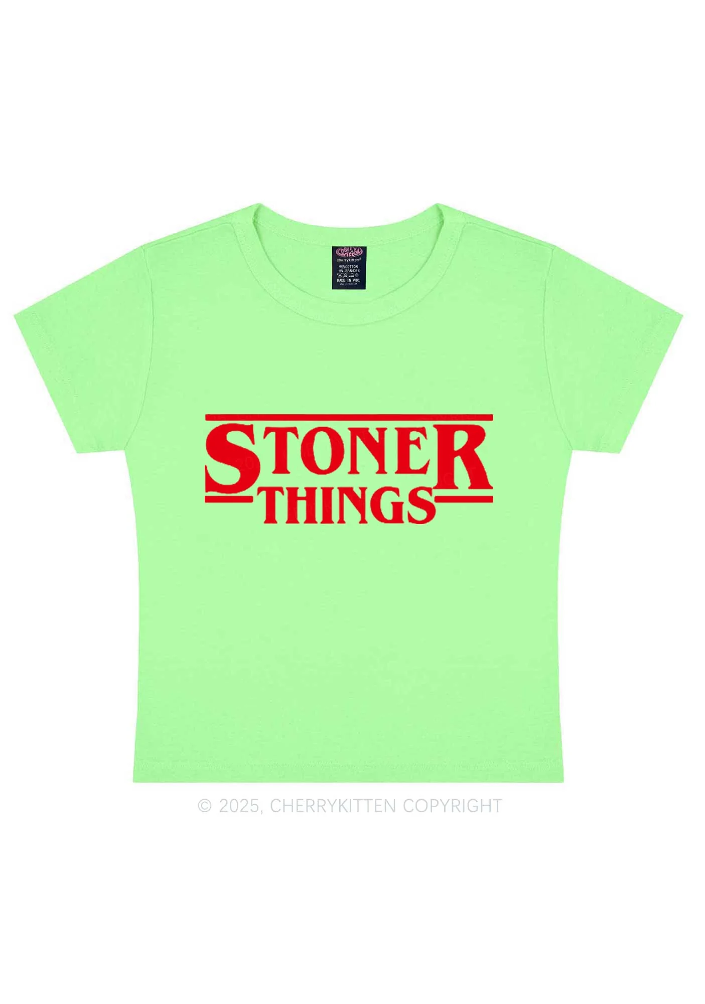 Stoner Things Y2K Baby Tee Cherrykitten - Image 11