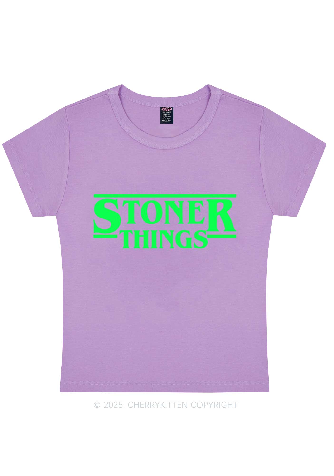 Stoner Things Y2K Baby Tee Cherrykitten - Image 5