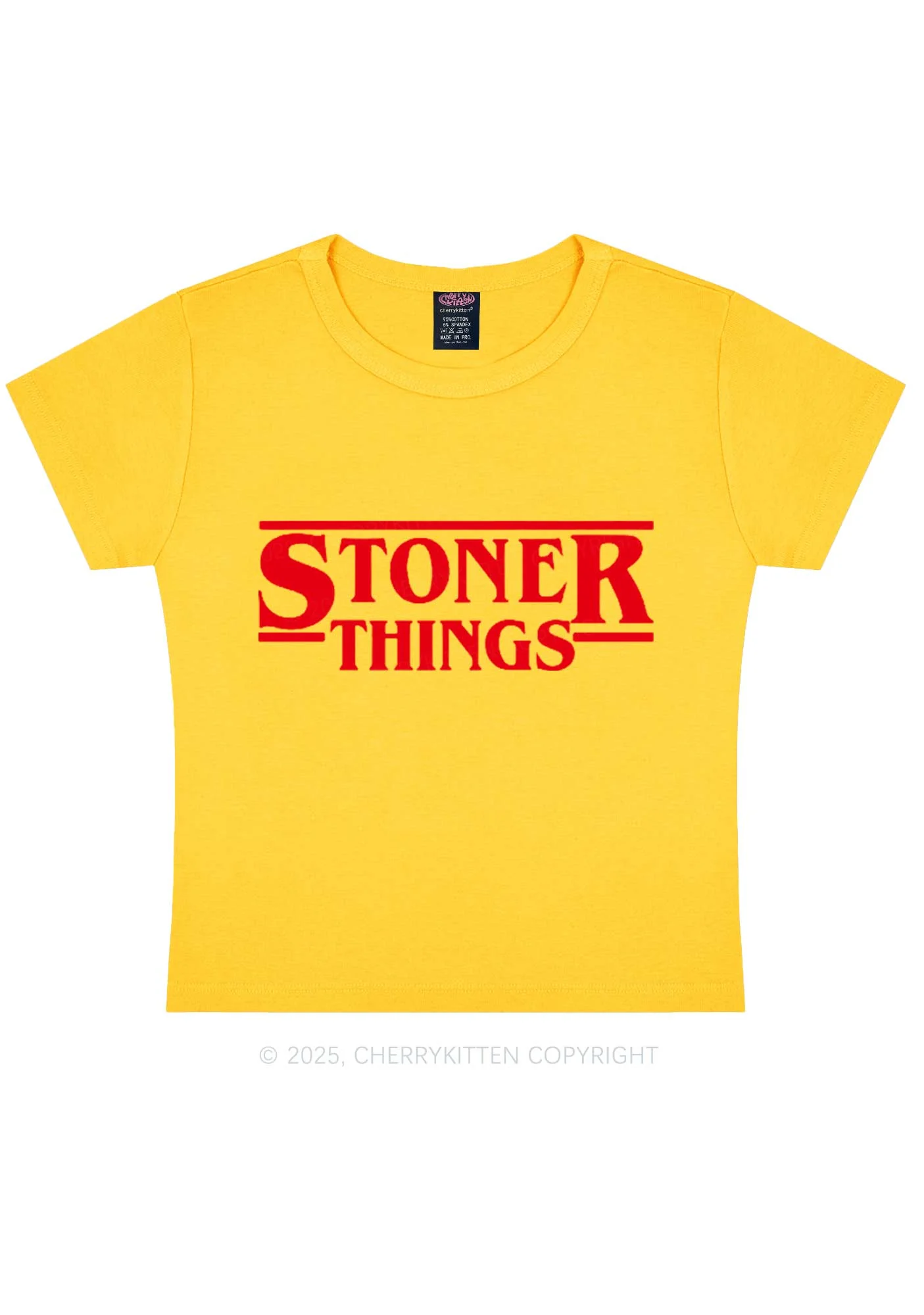 Stoner Things Y2K Baby Tee Cherrykitten - Image 7