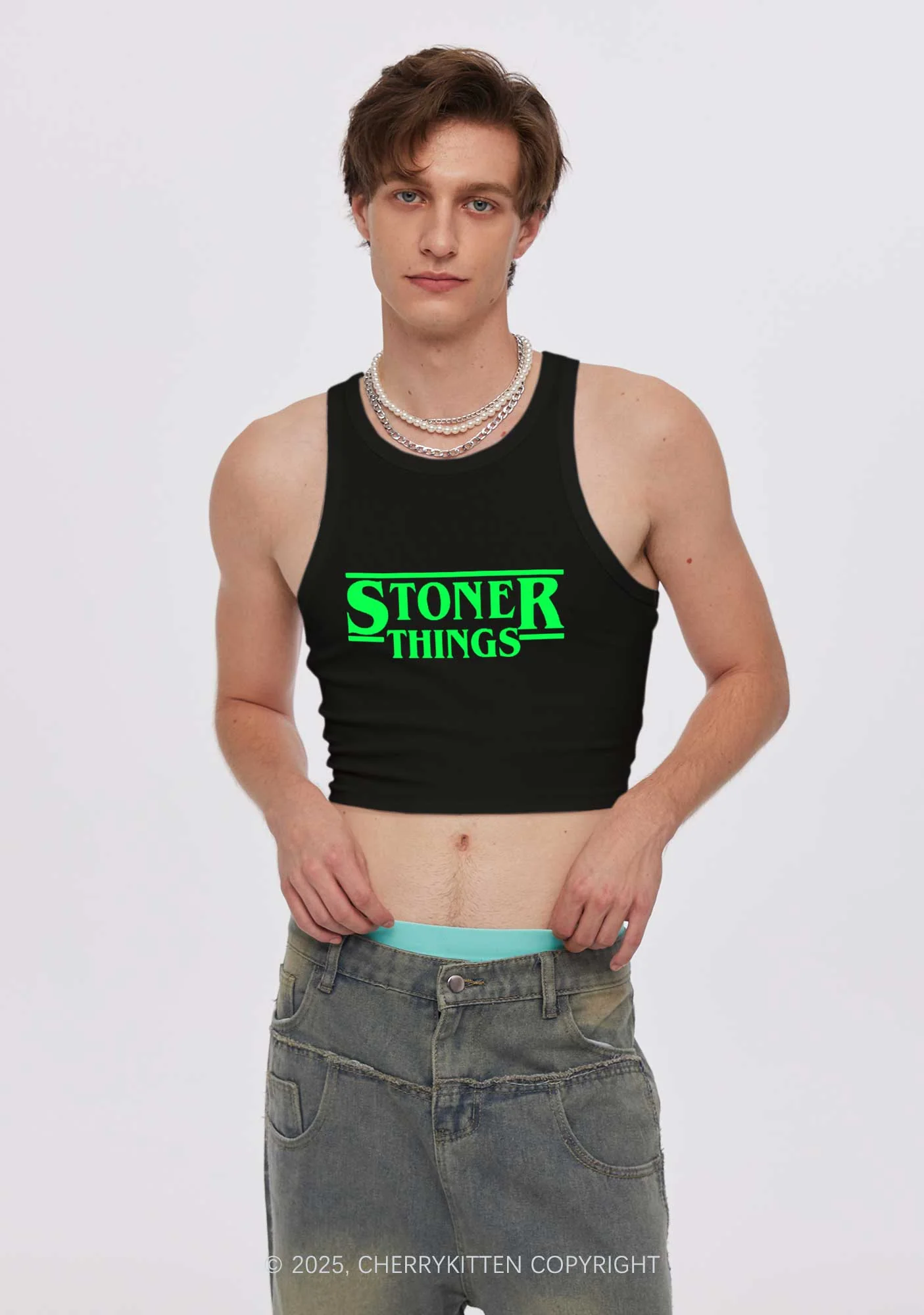 Stoner Things Y2K Crop Tank Top Cherrykitten - Image 2