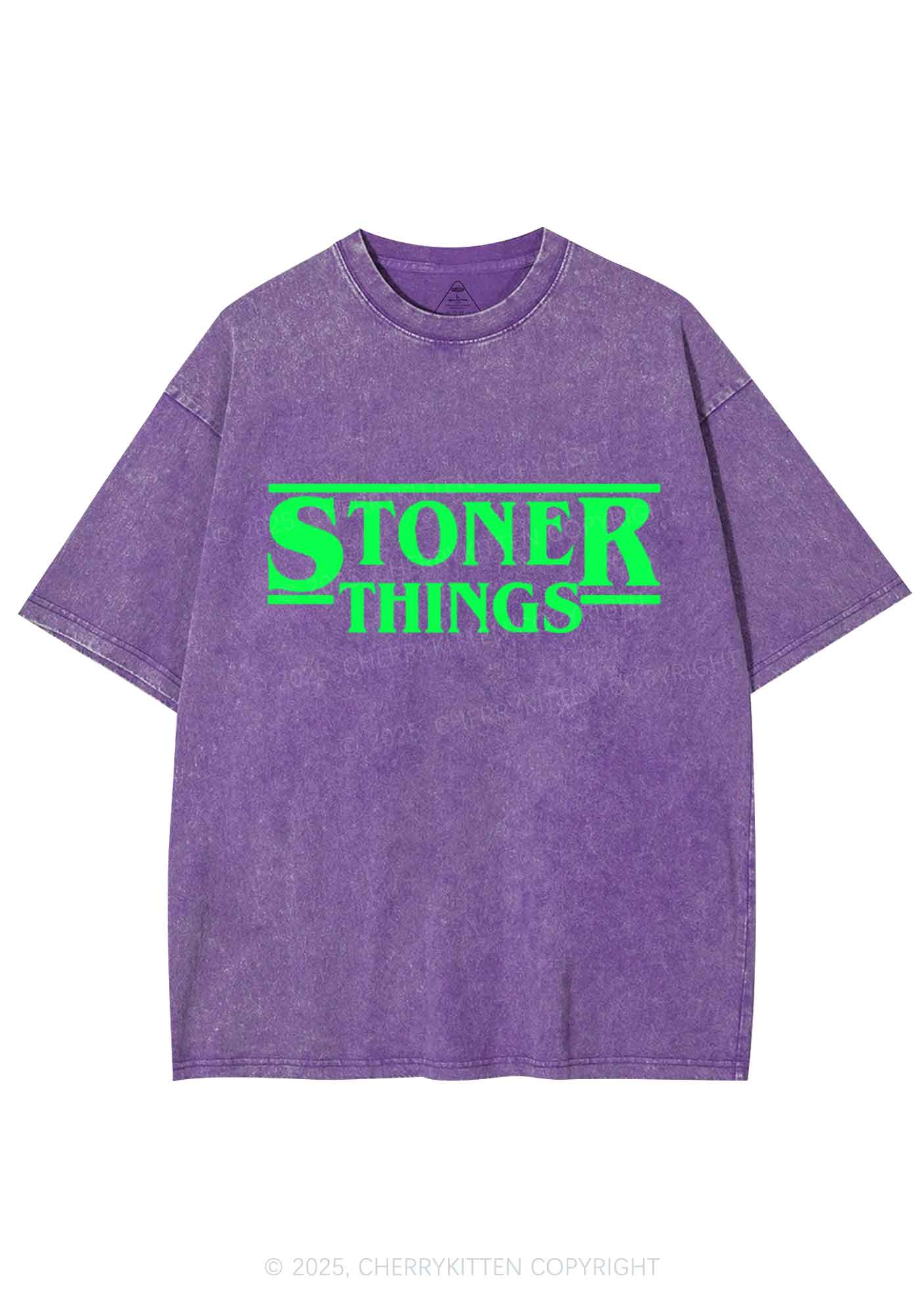 Stoner Things Y2K Shirts Washed Tee Cherrykitten - Image 5
