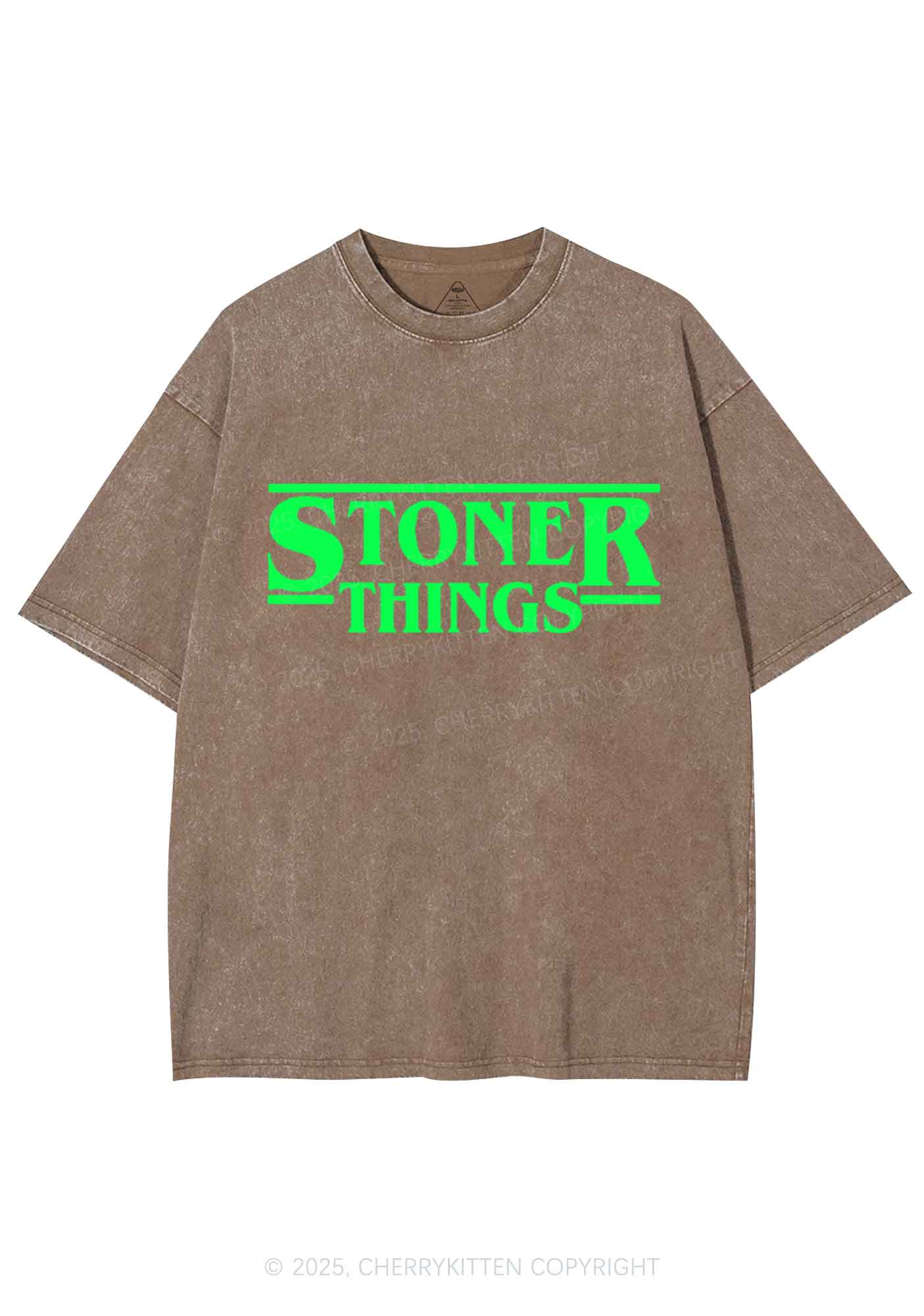 Stoner Things Y2K Shirts Washed Tee Cherrykitten - Image 7