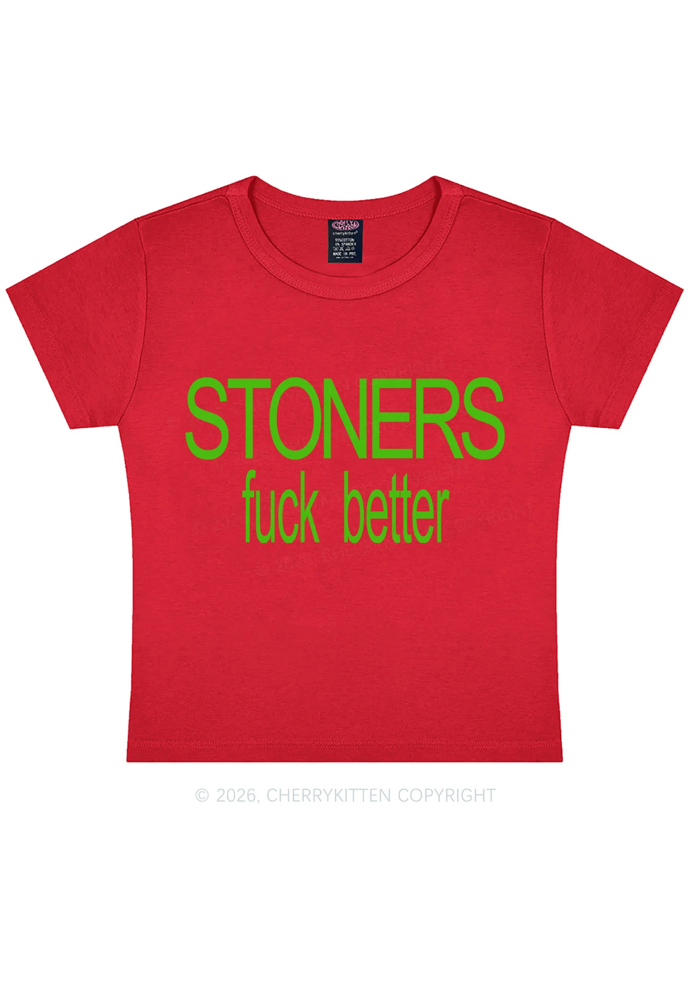 Stoners Fxxk Better Y2K Baby Tee Cherrykitten - Image 10