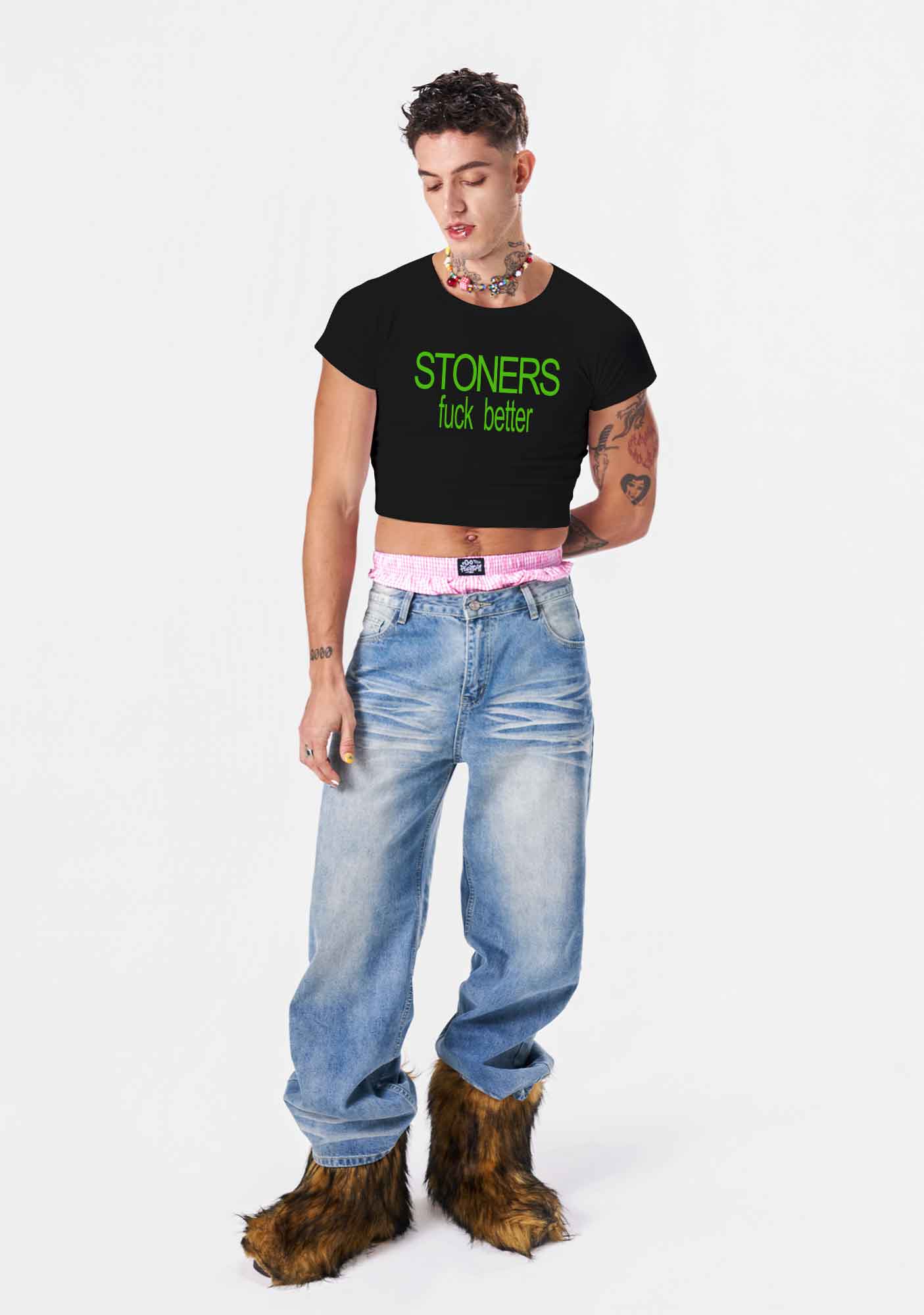 Stoners Fxxk Better Y2K Baby Tee Cherrykitten - Image 2
